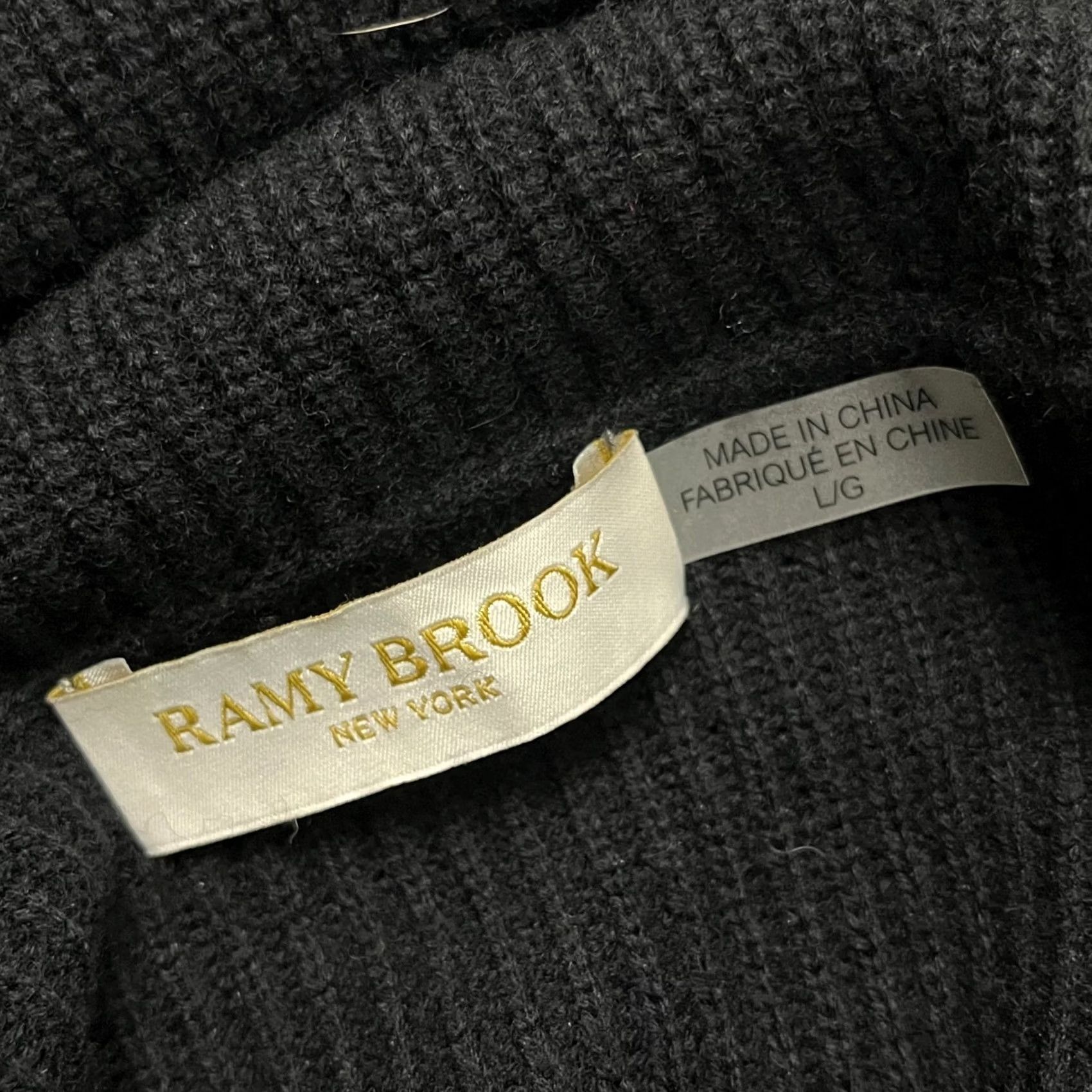 Ramy Brook Ramy Brook Sweater Womens L Black Faux Fur Trim Ribbed Wool Knit Pullover Long Sleeve Turtleneck Casual Womens Size L / US 10 / IT 46 - 4 Thumbnail