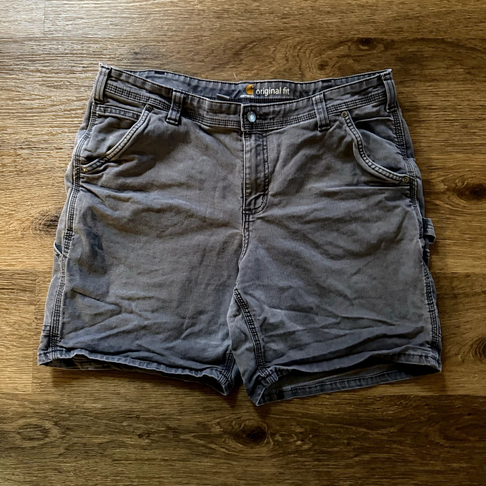 Carhartt Original Fit Grey Carhartt Carpenter Shorts Size 38" / US 16 / IT 52 - 1 Thumbnail