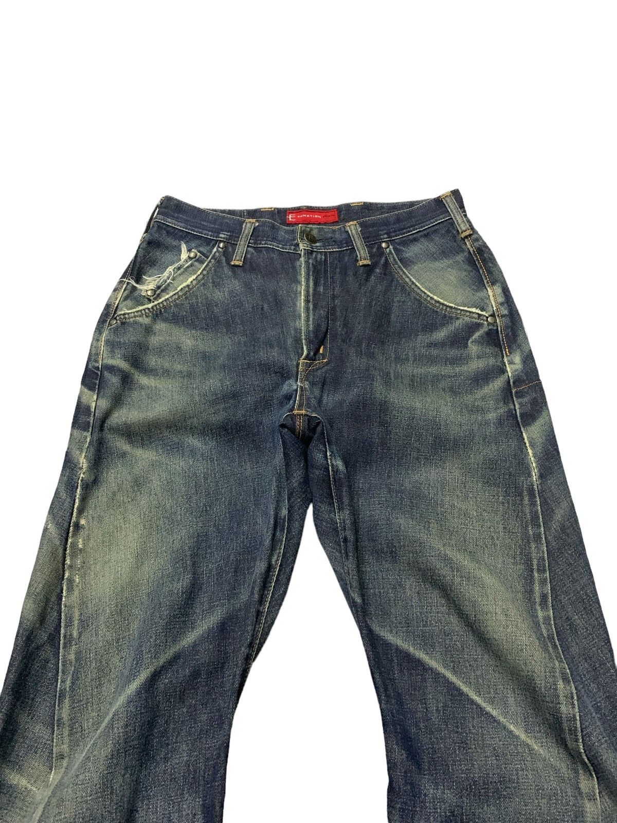 Edwin × Hysteric Glamour Vintage Edwin E Function Curved Leg Distressed Jeans Size US 30 / EU 46 - 3 Thumbnail