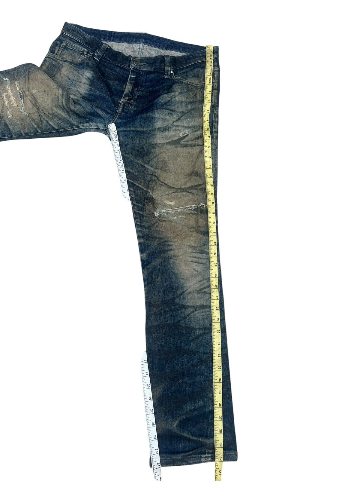 Tornado Mart Trashed Tornado Mart Japan Dirty Muddy Denim Jeans Distress Size US 33 - 4 Thumbnail