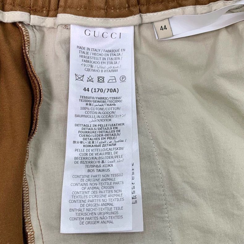 Gucci Gucci Logo letter print brown cotton elastic waist drawstri Size US 28 / EU 44 - 6 Thumbnail