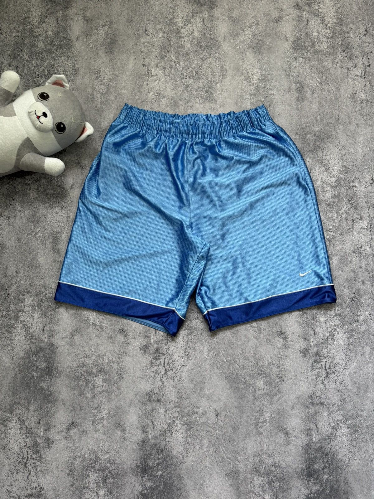 Nike × Vintage Nike Vintage Shorts Black Y2k Drill 90s Mini Swoosh Size US 36 / EU 52 - 1 Thumbnail