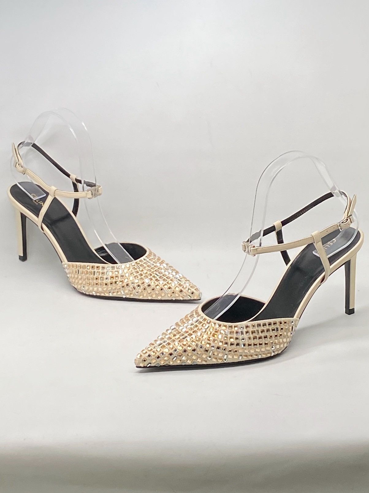 Celine Celine Kitten Suede Strap Embellished Pumps size 39 Size US 9 / IT 39 - 2 Thumbnail