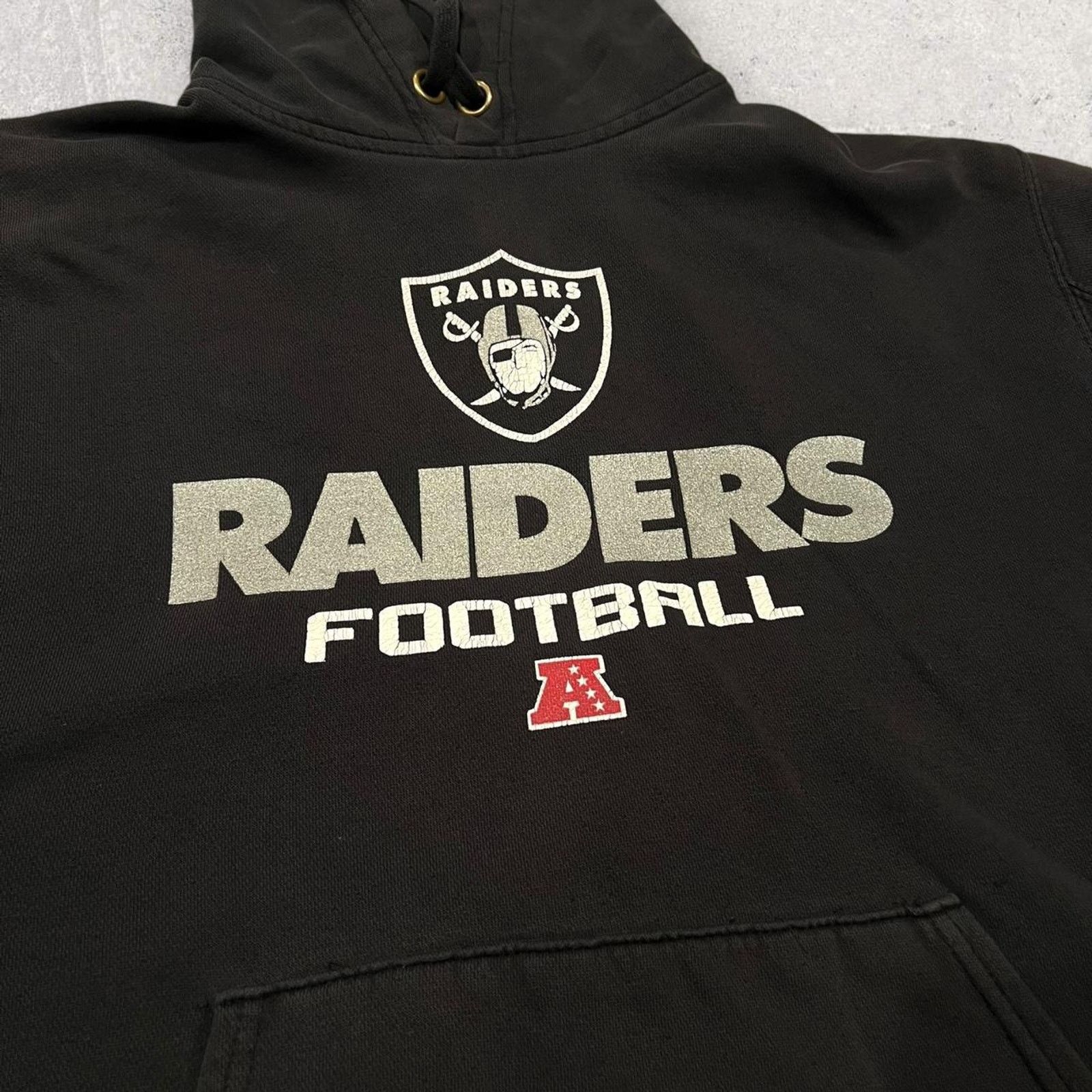 NFL NFL Las Vegas Raiders Football Big Logo Print Black Hoodie Size US L / EU 52-54 / 3 - 2 Thumbnail