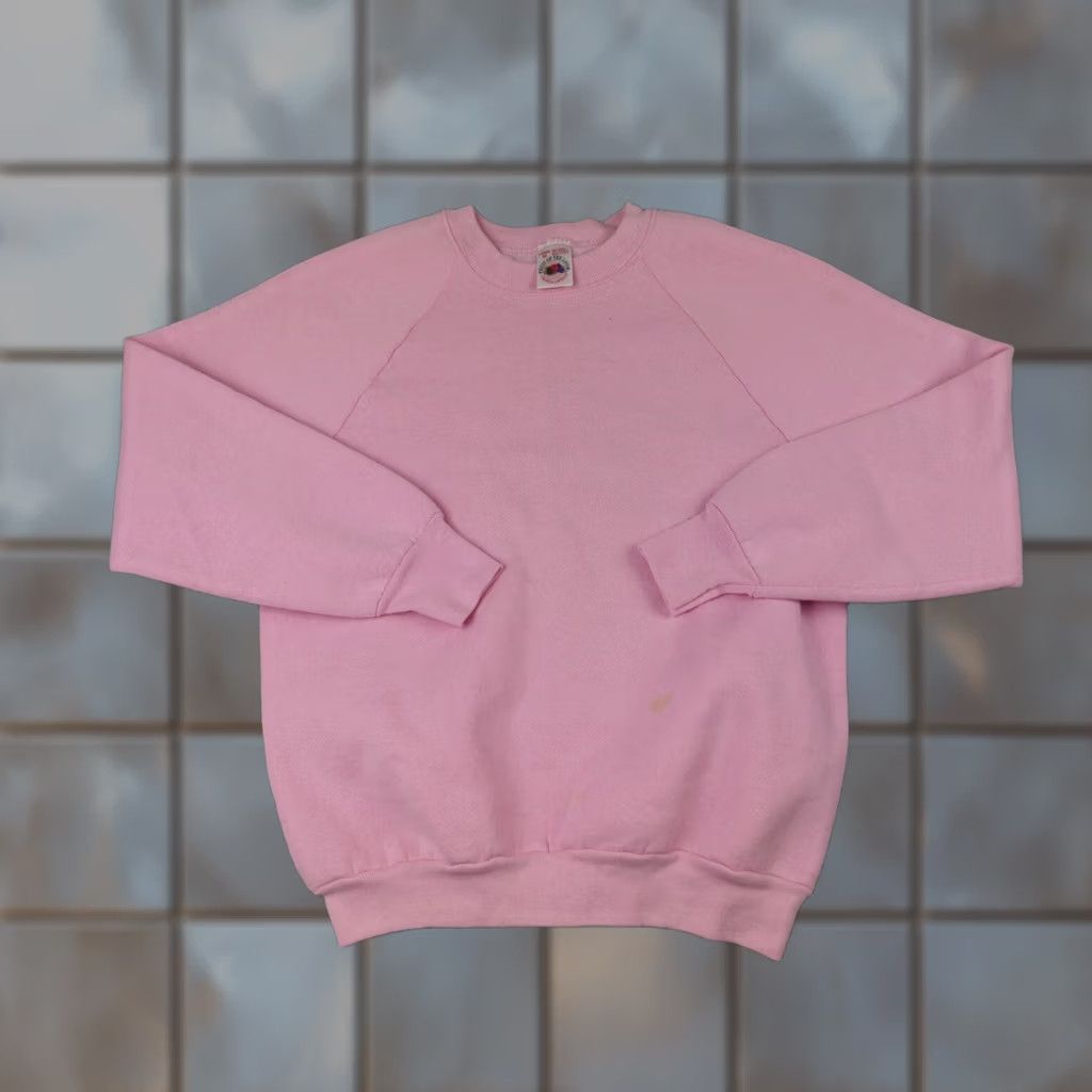 Fruit Of The Loom VINTAGE Fruit of the Loom Sweater Womens M Pink Crewneck USA 80s 90s Retro - Pullover Sweatshirt Womens Size M / US 6-8 / IT 42-44 - 1 Thumbnail