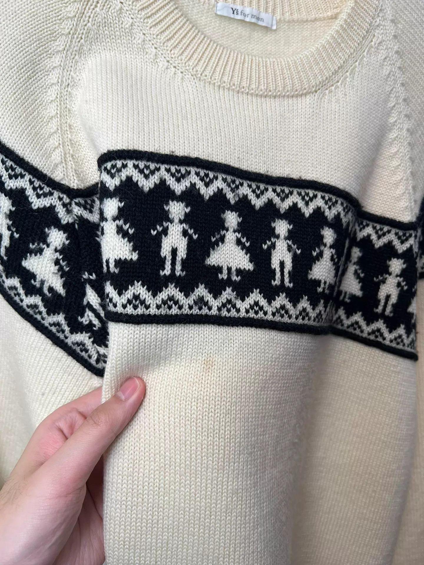 Yohji Yamamoto Yohji Yamamoto ys for man wool Fair Isle小人 knit sweater L Size US L / EU 52-54 / 3 - 7 Thumbnail