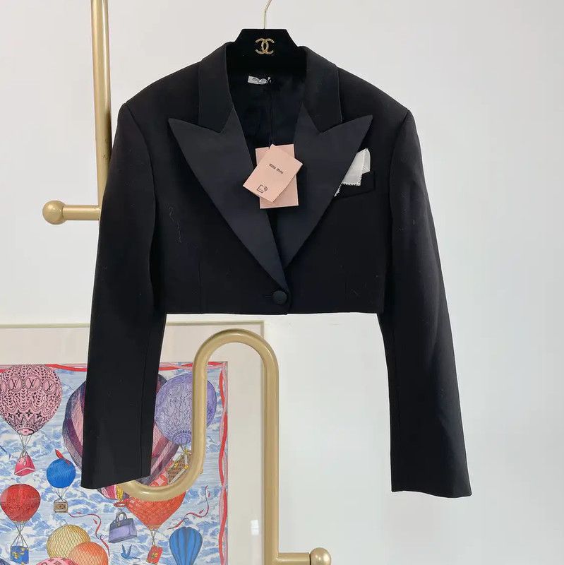 Miu Miu Women's Black Wool Cropped Jacket 0089