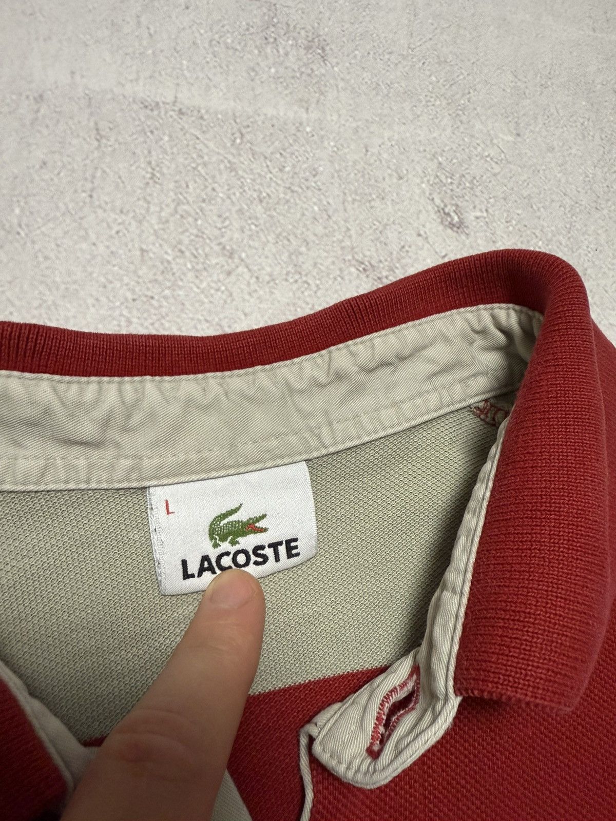 Lacoste × Vintage Vintage Lacoste Rugby Striped Sweatshirt Polo Y2K 90s Size US L / EU 52-54 / 3 - 7 Thumbnail