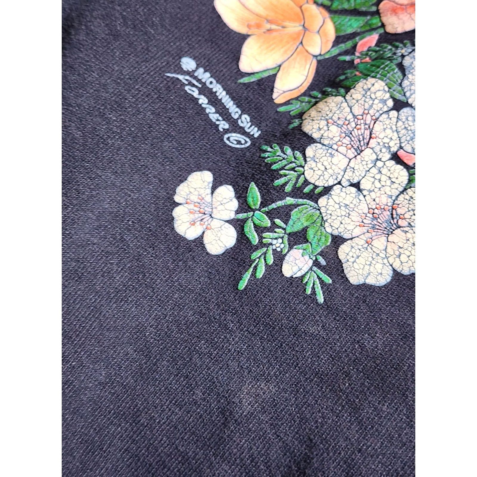 Vintage VINTAGE Morning Sun Sweatshirt Collared Blue Floral Pullover L Mens Regular All Seasons Easy Care Size L / US 10 / IT 46 - 4 Thumbnail