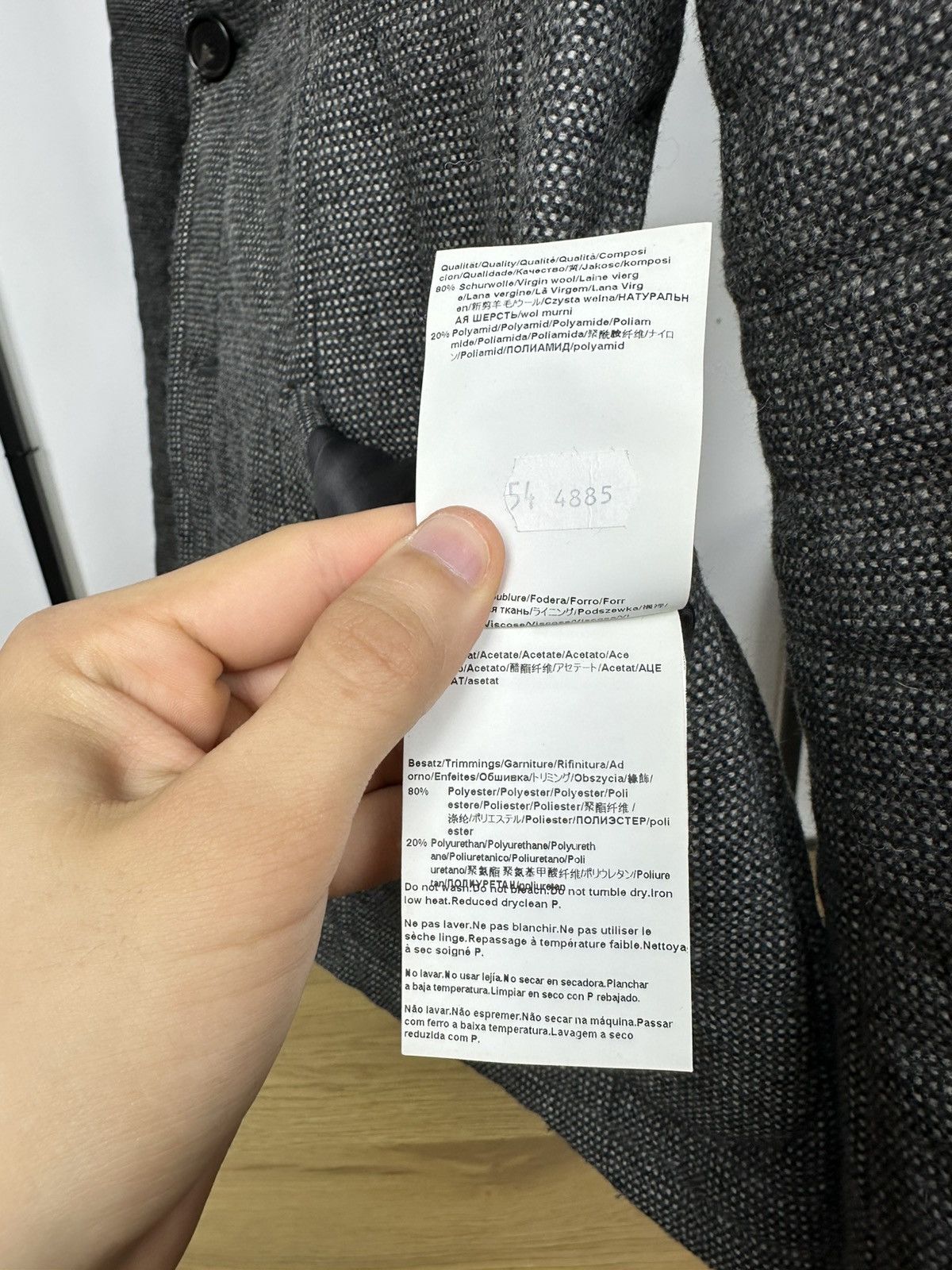 Hugo Boss Hugo Boss Wool Jacket Men’s Blazer Quilted Grey 54 Size Size US L / EU 52-54 / 3 - 12 Thumbnail