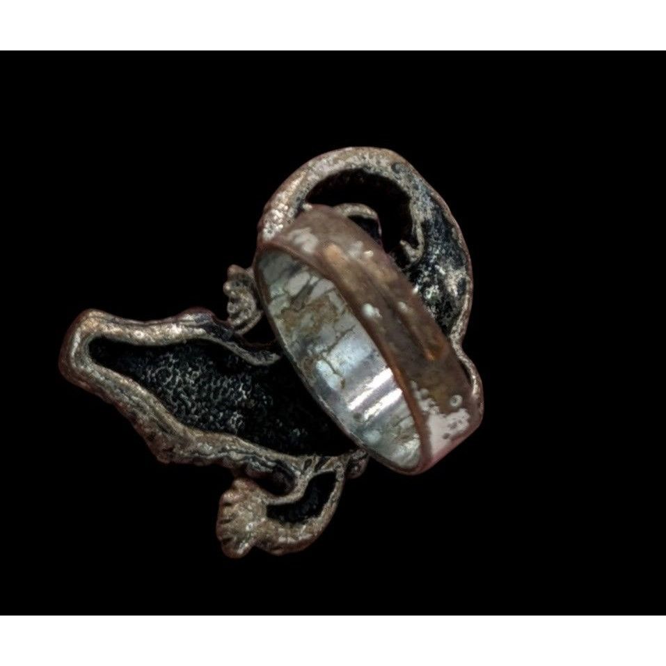 Other Alligator Rhinestone Ring Silver Tone Adjustable Size 6 Size ONE SIZE - 2 Thumbnail