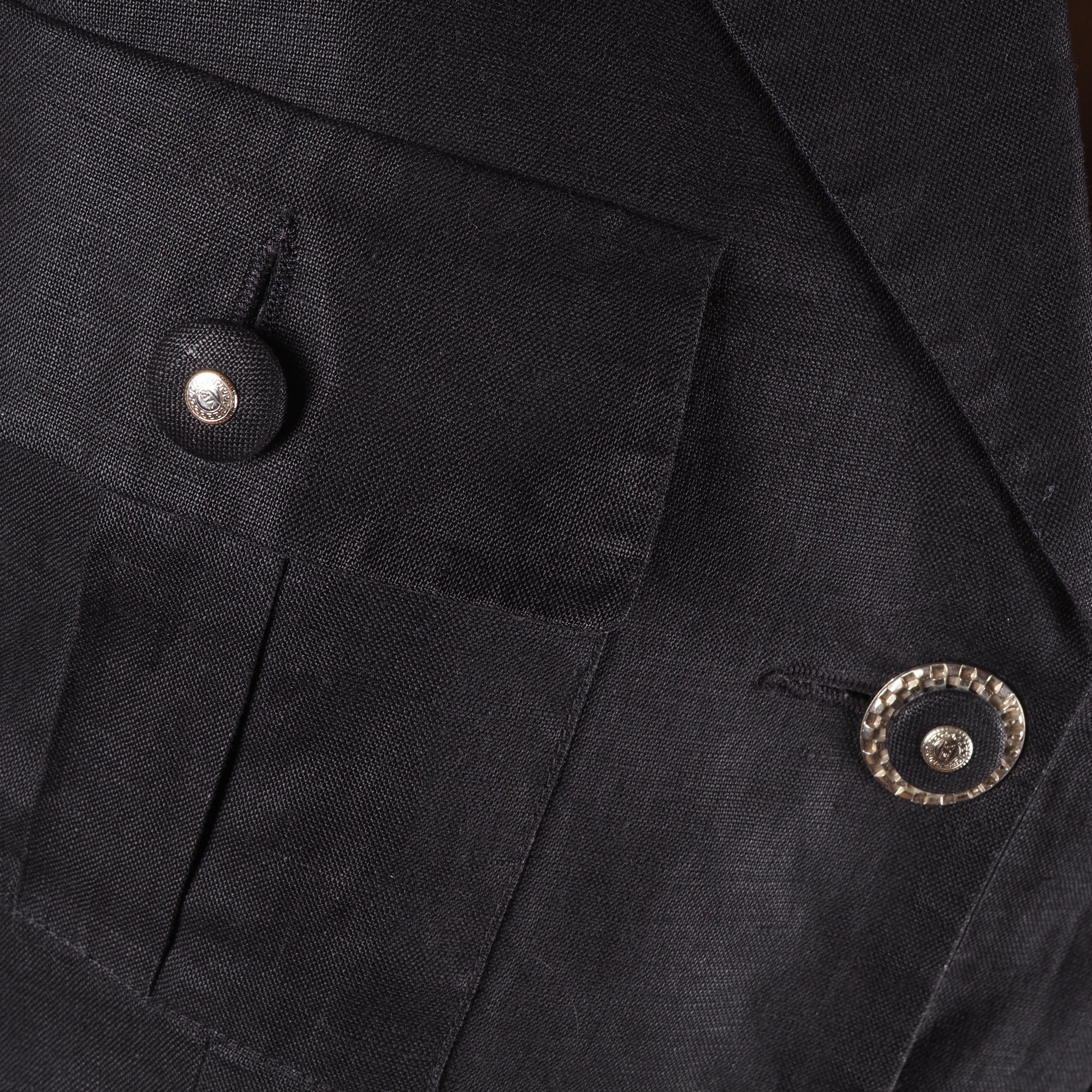Versace × Vintage GIANNI VERSACE V2 Vintage Black Skirt Blazer Jacket Suit Set Size S / US 4 / IT 40 - 5 Thumbnail