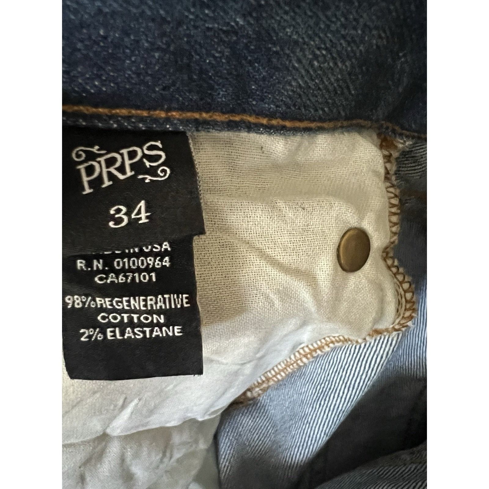 Prps PRPS Demon Miki Slim Straight Mens Jeans Blue Size 34/34 Size US 34 / EU 50 - 6 Thumbnail