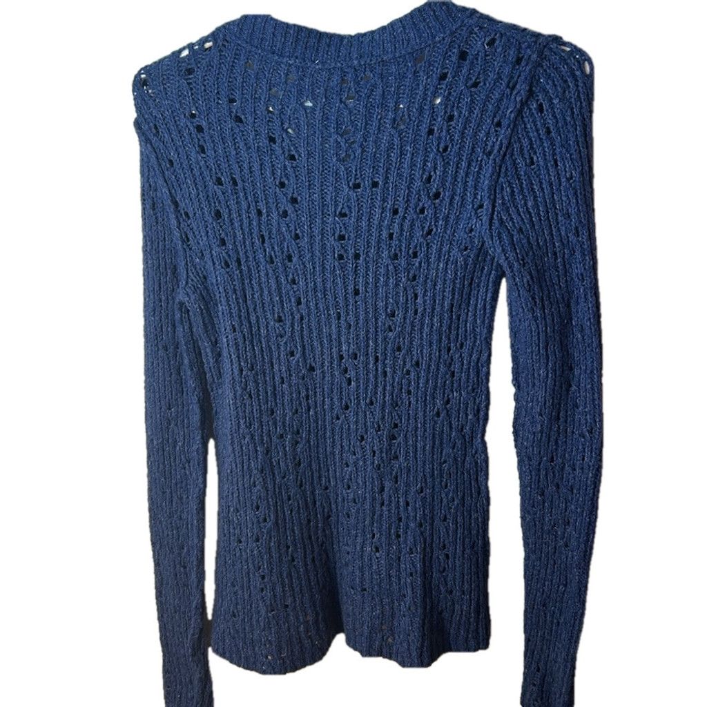 Free People Free people open knit Women's Blue Sweater size small Size S / US 4 / IT 40 - 5 Thumbnail