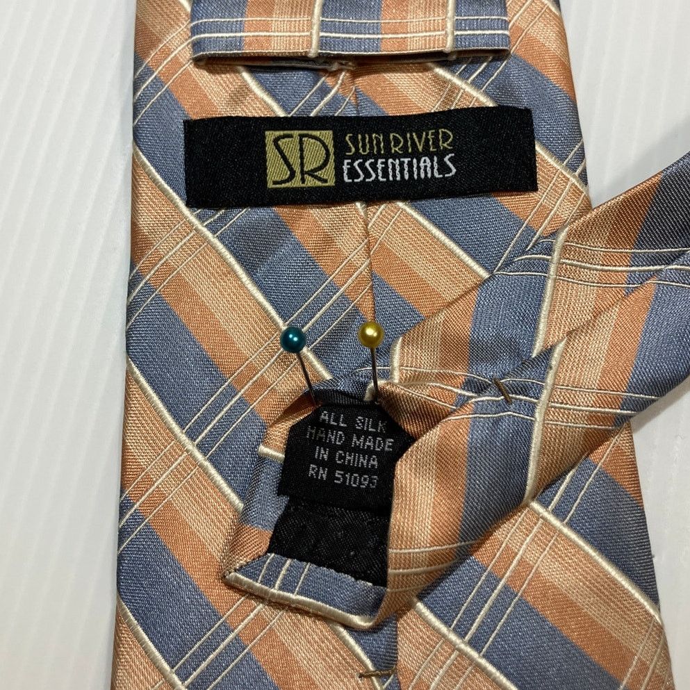 Other Sun River Vintage Striped Silk Wide Classic Men Necktie 60” Size ONE SIZE - 3 Thumbnail