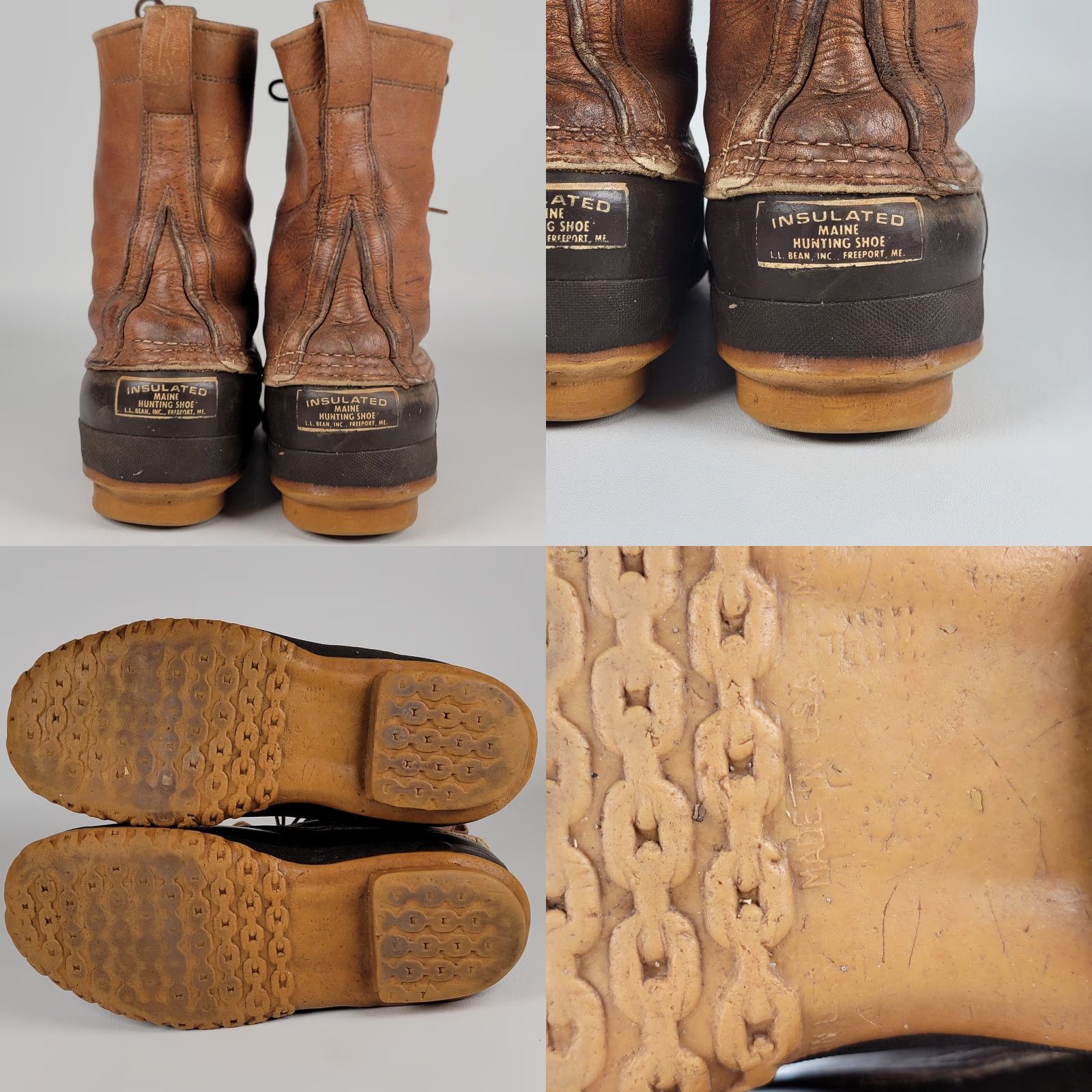 Vintage VTG 60s LL Bean Maine Hunting Bean Boots Vibram Made In USA Boots Mens US Size 10 Brown Leather Ivy Look Original Size US 10 / EU 43 - 8 Thumbnail