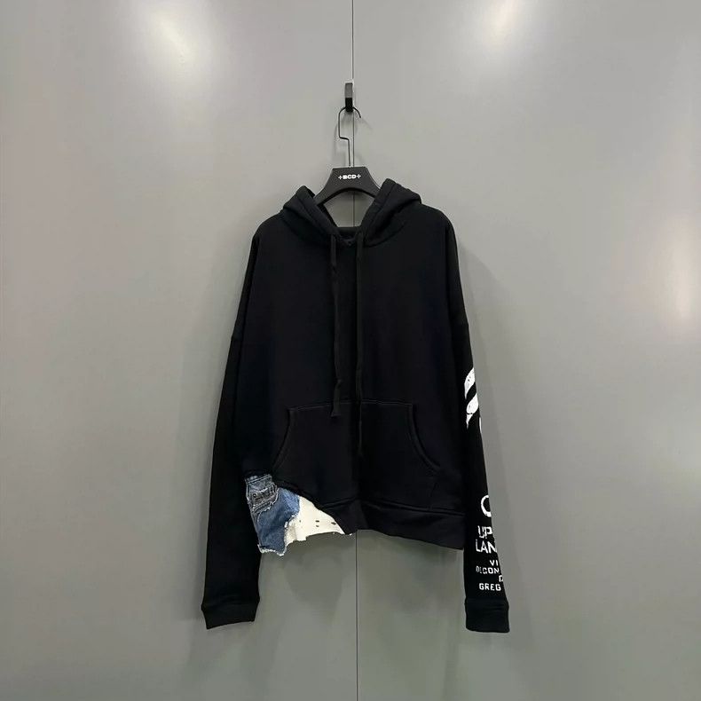 Greg Lauren GREG LAUREN Letter pattern splicing cowboy hoodie 2504-Next Size US XL / EU 56 / 4 - 1 Thumbnail