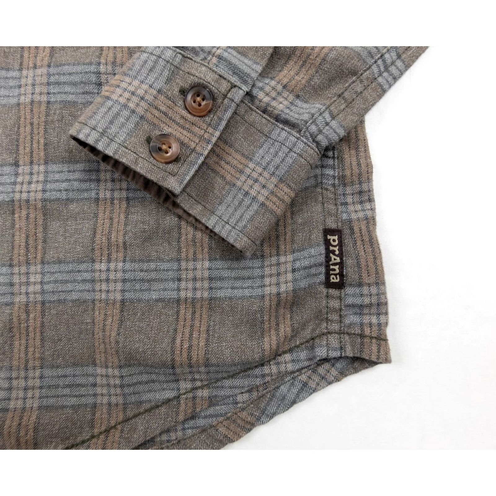 Prana prAna Shirt Mens Medium Brown Button Up Long Sleeve Plaid Collared Outdoors Size US M / EU 48-50 / 2 - 4 Thumbnail