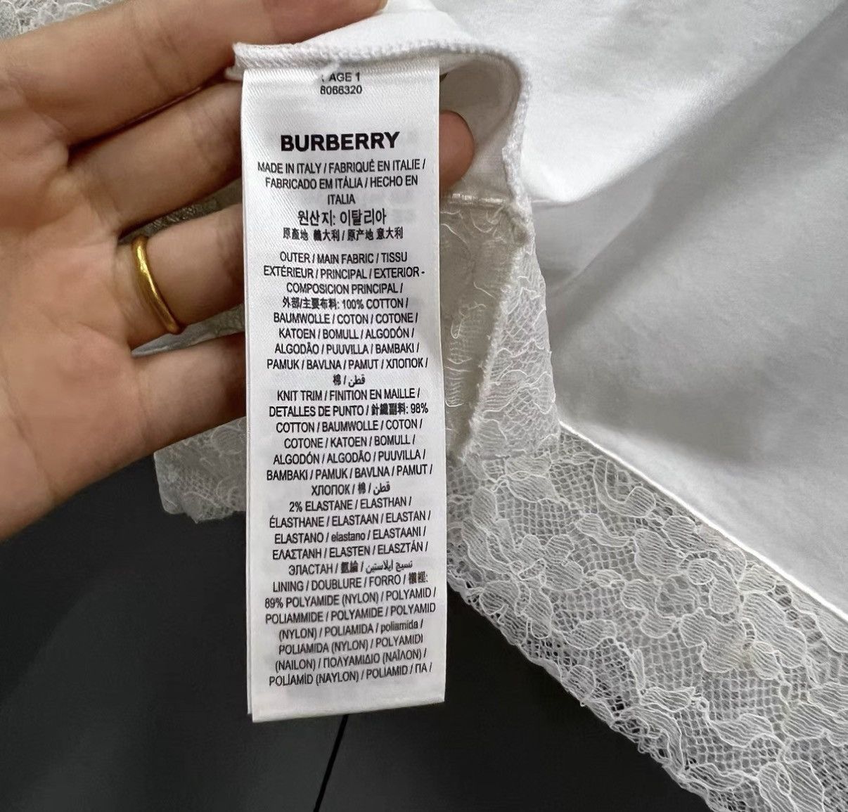 Burberry Burberry White Paneled Crew Neck Short Sleeve J41 Size XS / US 0-2 / IT 36-38 - 3 Thumbnail
