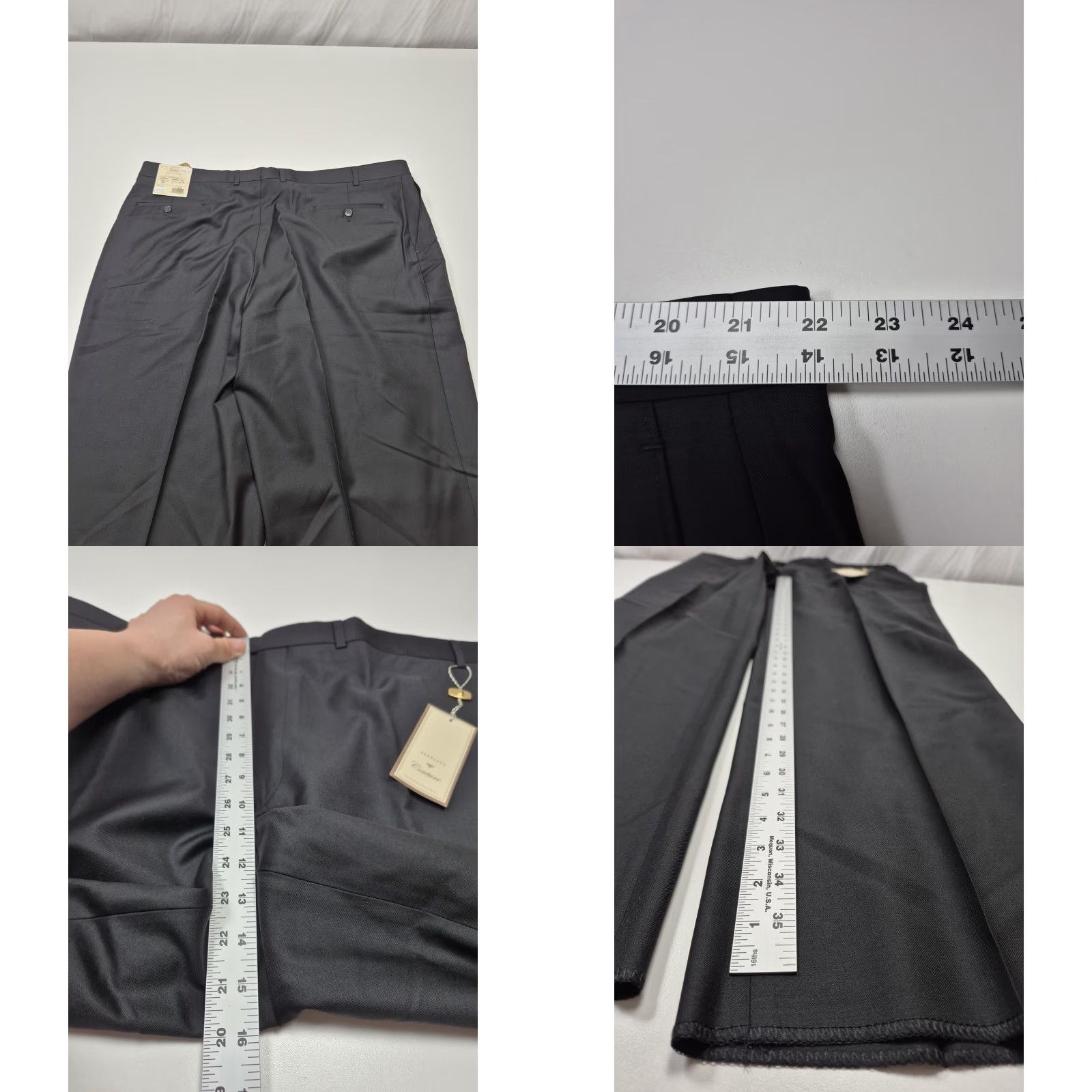Vintage VINTAGE Vitale Barberis Canonico Dress Pants Mens 44x36 Black Wool Pleated Unhemmed NWT Size US 44 / EU 60 - 8 Thumbnail