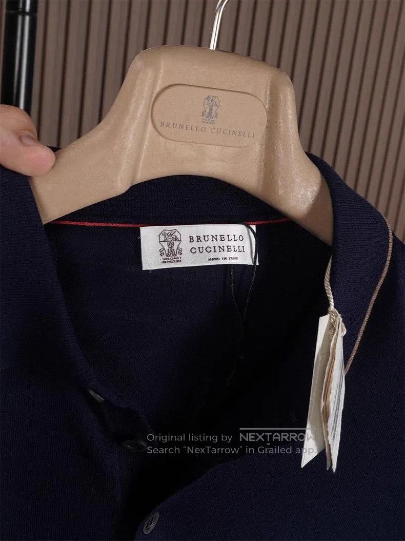 Brunello Cucinelli Brunello Cucinelli Men's Long Sleeve Polo. Size US XL / EU 56 / 4 - 3 Thumbnail