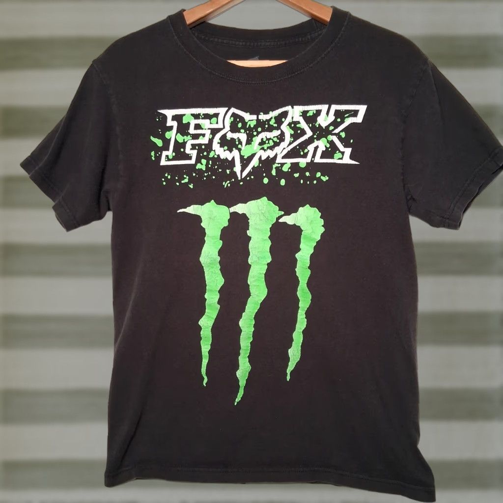 Fox Racing Fox Monster Energy Shirt Men Small Black Motocross Distressed Graphic T-Shirt Crew Neck Short Sleeve Race Size US S / EU 44-46 / 1 - 1 Thumbnail