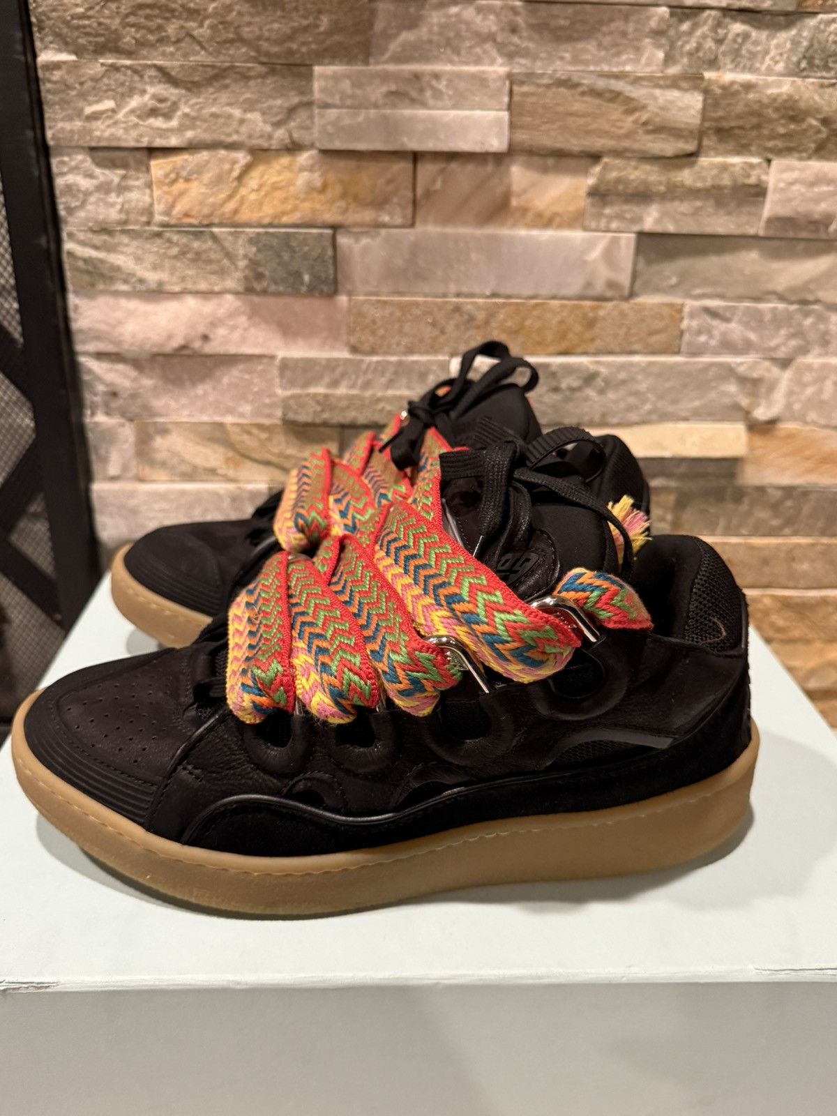 Lanvin Lanvin Black Leather Curb Sneaker Size US 9 / IT 39 - 4 Thumbnail