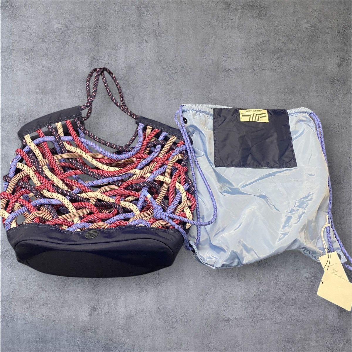 Tory Burch Tory Sport Woven Rope Tote Bag Blue Multicolor – Brand New Size ONE SIZE - 8 Thumbnail