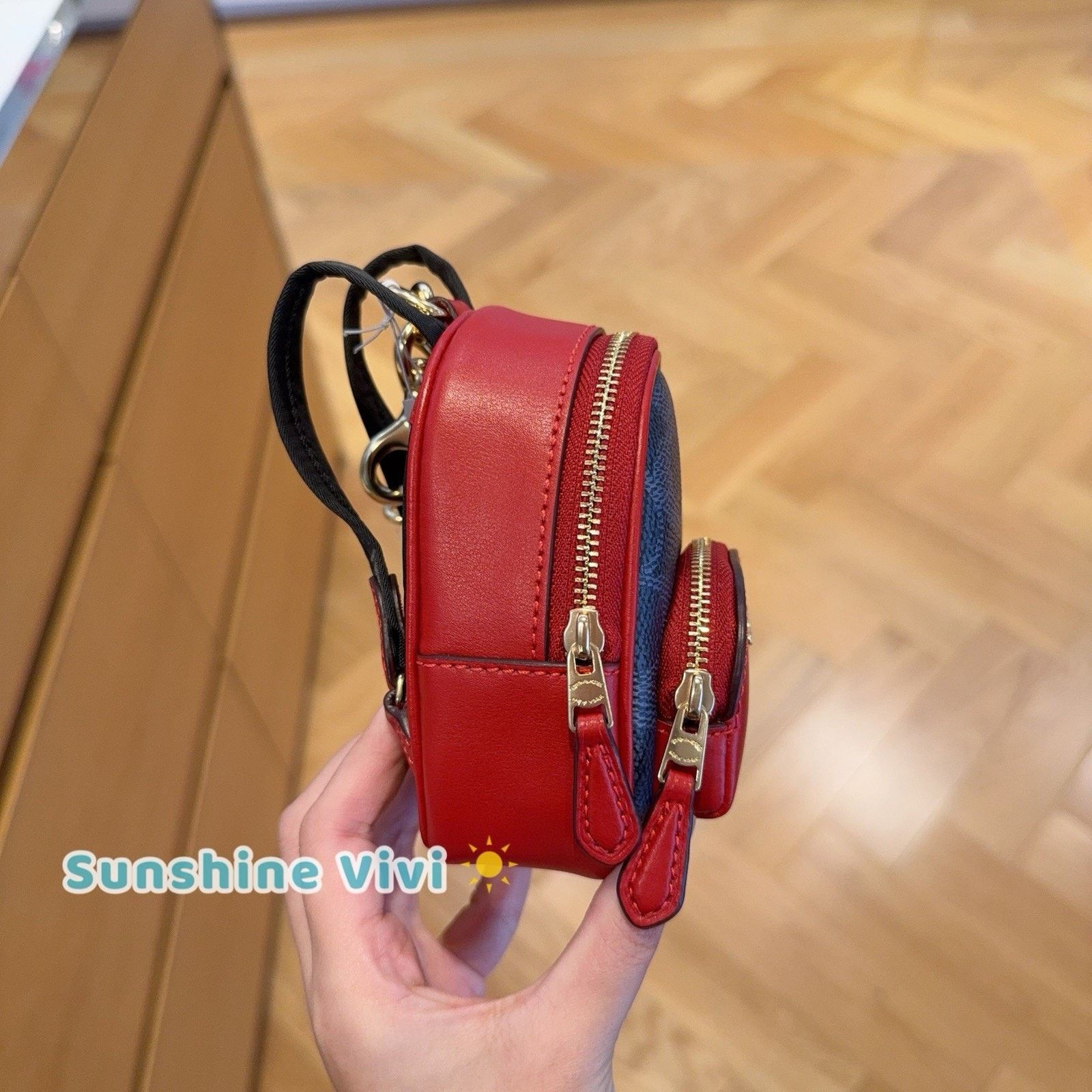 Coach NWT Coach Mini Court Backpack Bag Charm CX066 Denim/Bold Red Size ONE SIZE - 2 Thumbnail