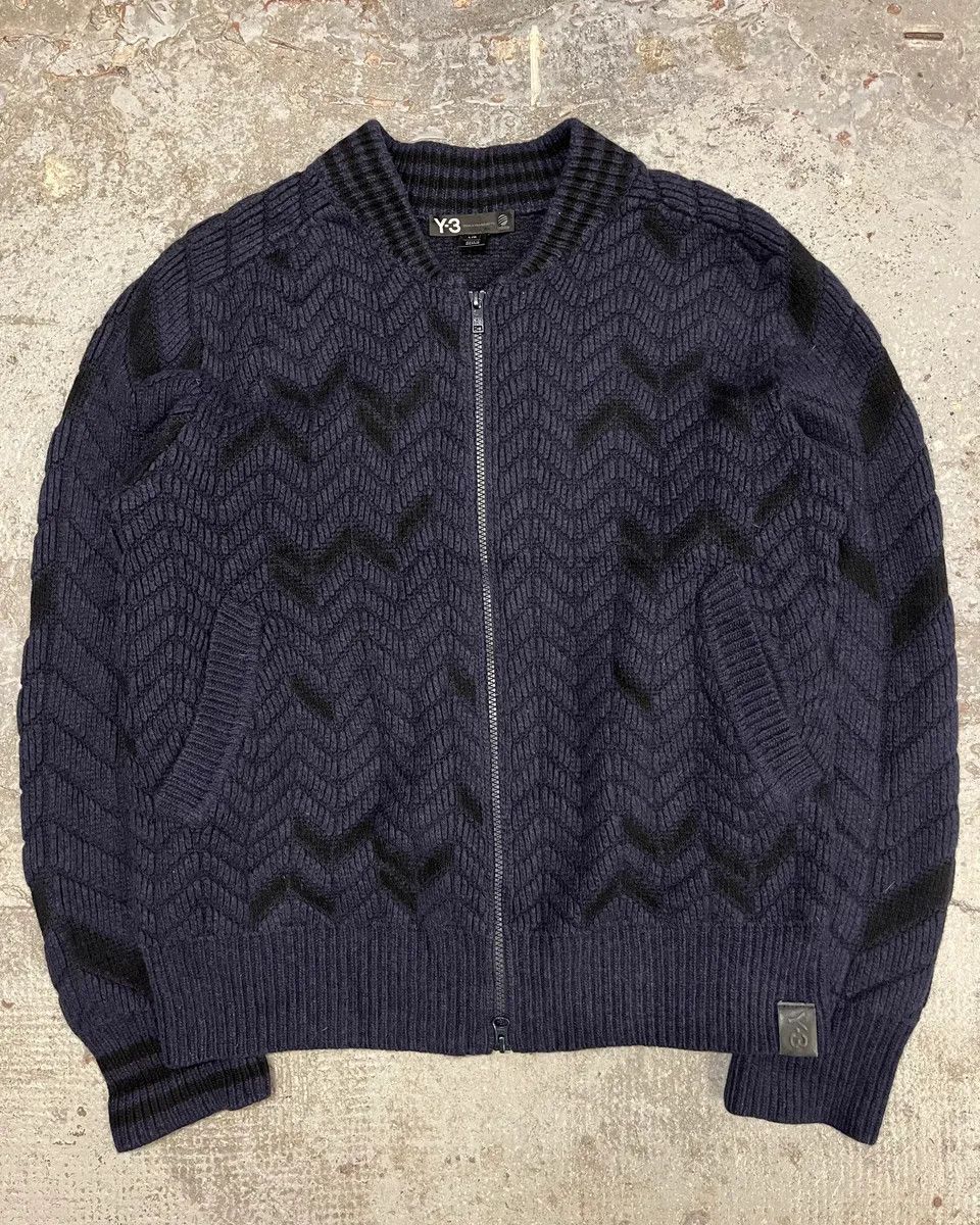 Yohji Yamamoto Y3 Navy Full Zip Cardigan