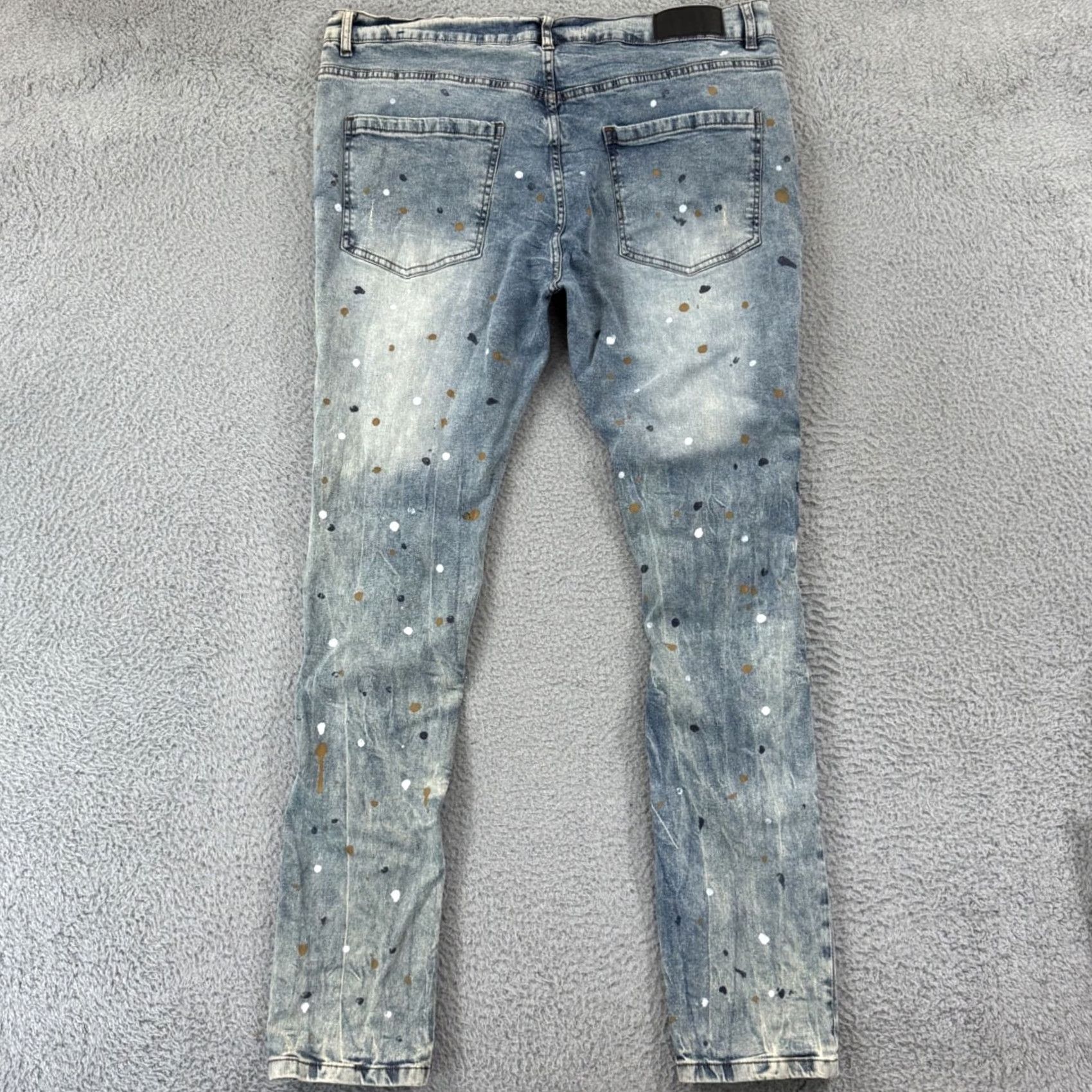 Vintage AHP Another Hype Piece Skinny Jeans Distressed Ripped Acid Wash Blue 38x32 Denim Slim Distressed 5-Pocket Mens Jeans Size US 38 / EU 54 - 6 Thumbnail