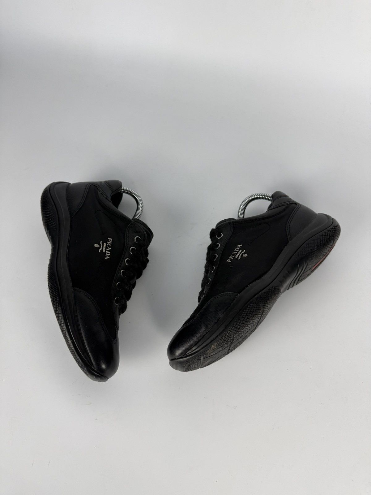 Prada Prada Milano Black Nylon & Leather Sneakers Size US 6.5 / IT 36.5 - 3 Thumbnail