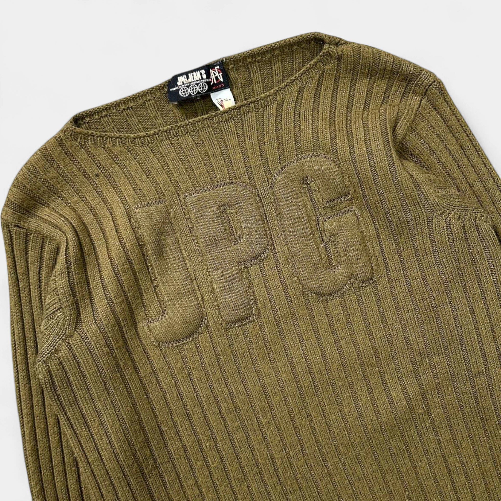 Jean Paul Gaultier Jean Paul Gaultier 90s Green Khaki Knit Sweater Size US M / EU 48-50 / 2 - 2 Thumbnail