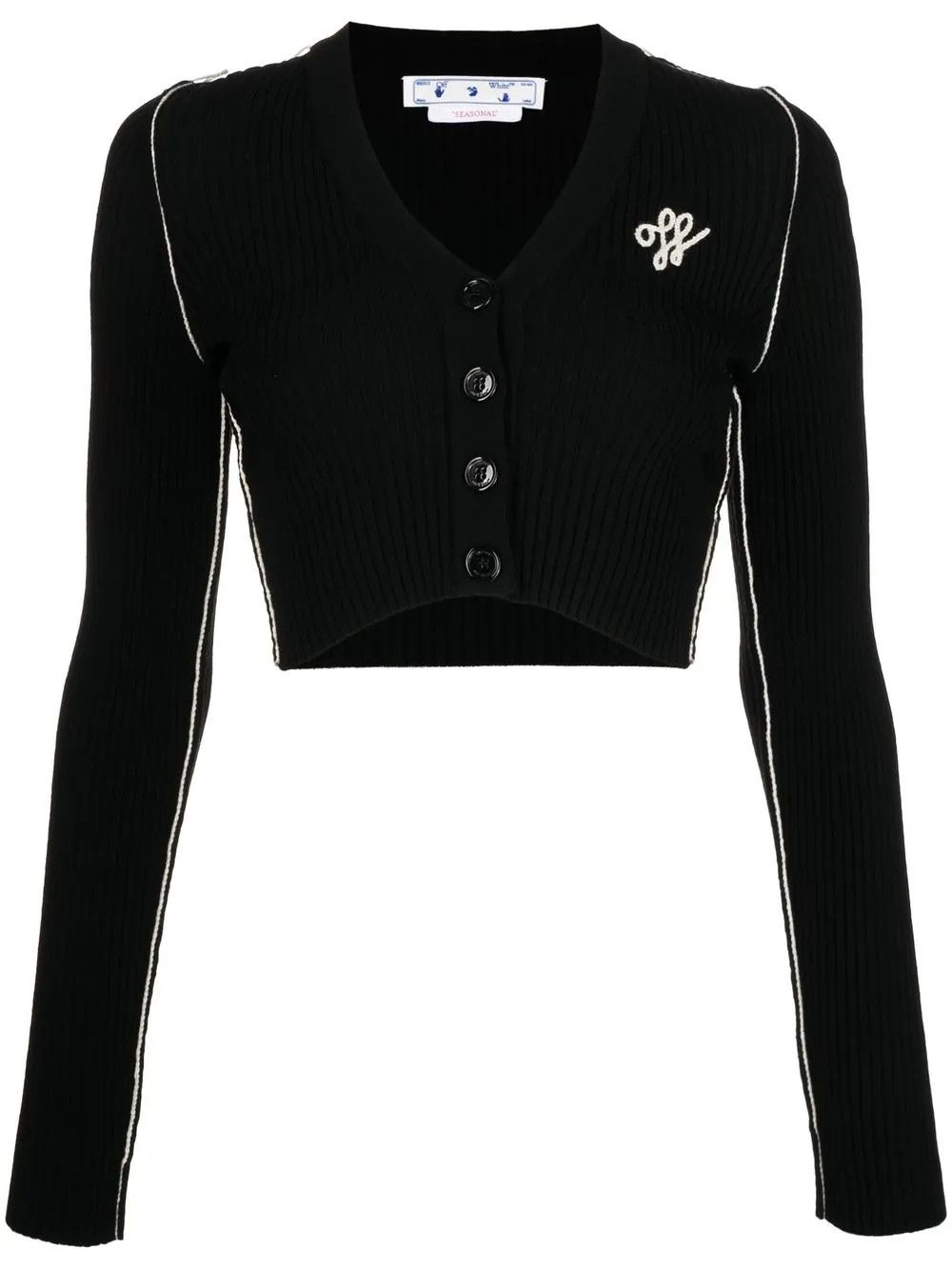 Off-White o1y1225 Cardigan in Black/White Size M / US 6-8 / IT 42-44 - 1 Thumbnail