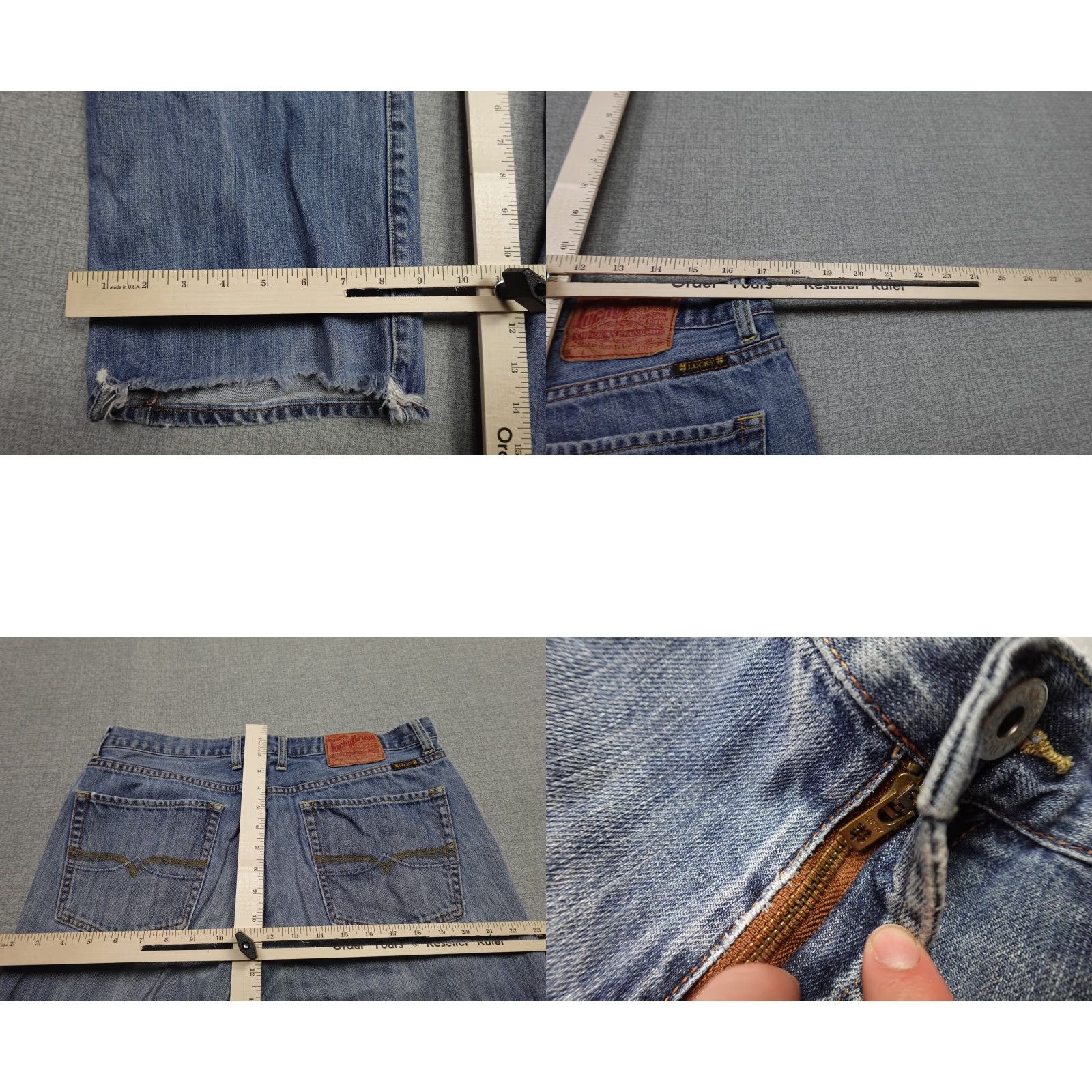 Lucky Brand Lucky Brand Jeans Mens 36x29 Blue Light Wash Denim Distressed Loose Fit Jeans Size US 36 / EU 52 - 8 Thumbnail