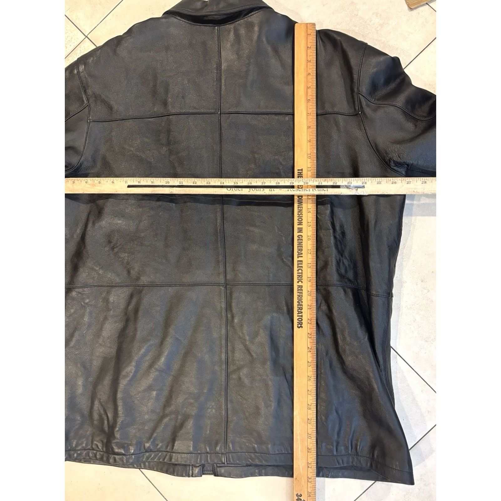 Vintage Knightsbridge Men's Leather Jacket Quilted Interior XL Black Biker Jacket, Regular Size, Zip Closure, Winter Casual, Riding, 8/10 - Knightsbridge Size US XL / EU 56 / 4 - 7 Thumbnail