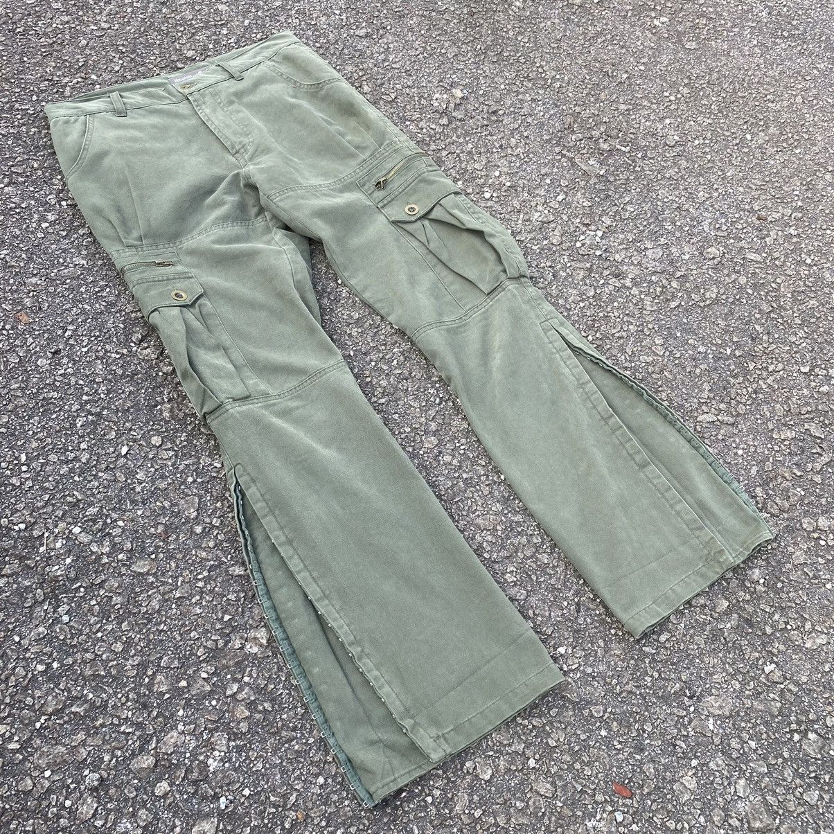 Hysteric Glamour Flare Cargo Pants Green Army Heaven and Earth Punk Bootcut Size US 29 - 2 Thumbnail