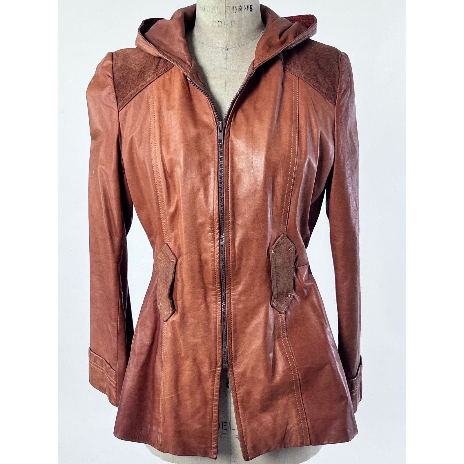 Other VTG Hooded Leather Jacket Cottagecore Festival Boho S/M Size S / US 4 / IT 40 - 4 Thumbnail
