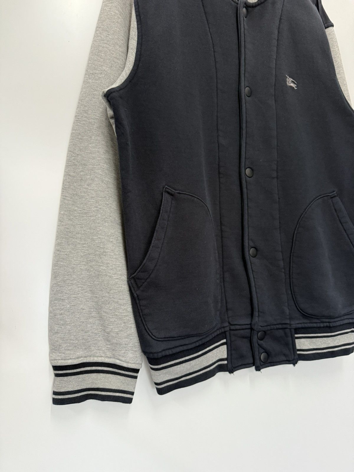 Black Label 🔥 BURBERRY Blue Label Distressed Varsity Sweat Jacket - M Size US S / EU 44-46 / 1 - 3 Thumbnail