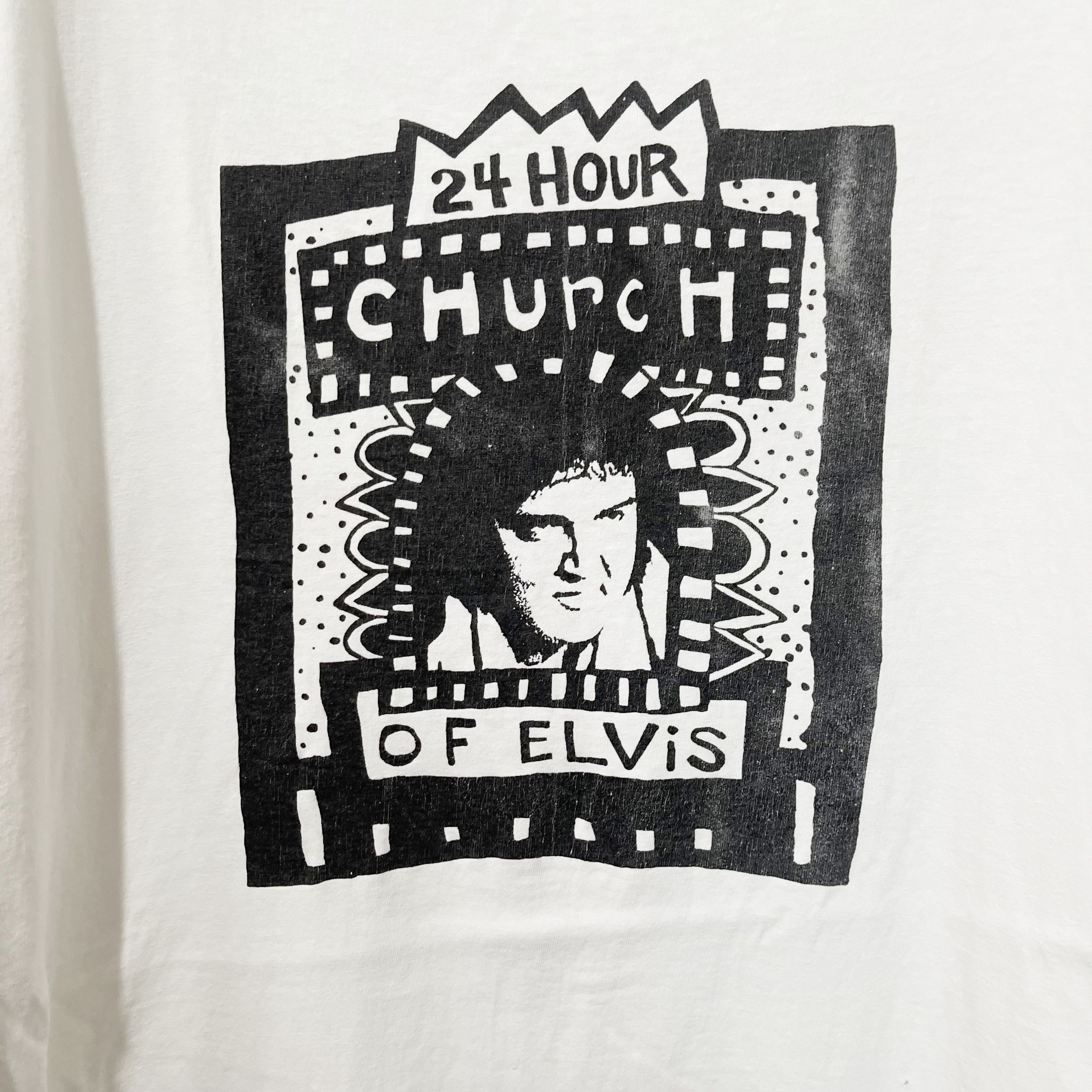Band Tees Vintage 90s 24 Hour Church of Elvis T-Shirt Size US XL / EU 56 / 4 - 2 Thumbnail