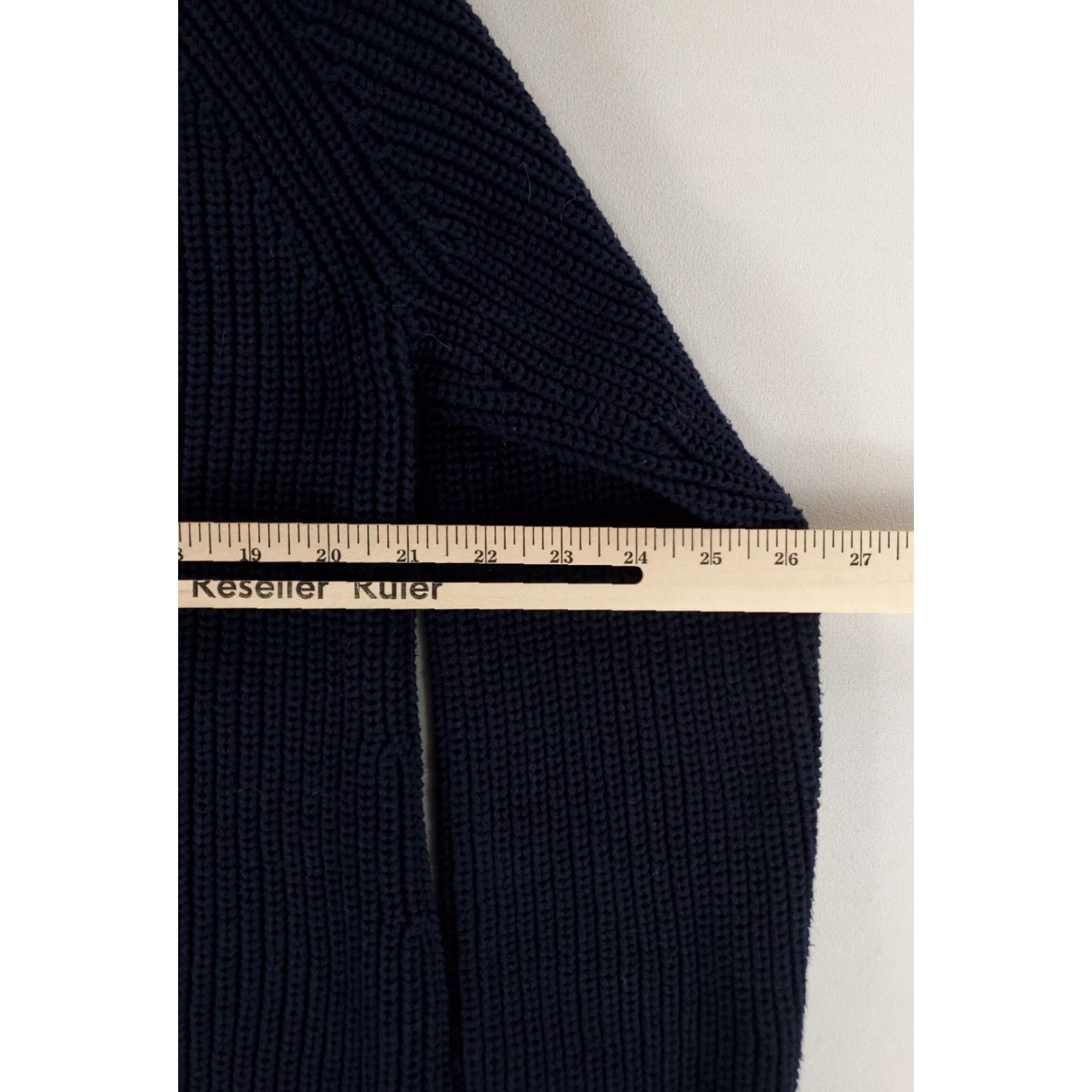Quince Quince Sweater Cropped Heavy Cotton Knit Long Sleeve Blue Womens L Pullover Size L / US 10 / IT 46 - 5 Thumbnail
