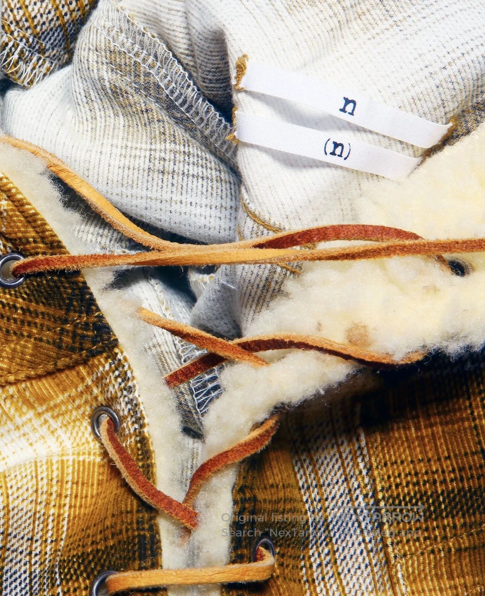Nigo Plaid Long Sleeve Shirt with Fur Collar. Size US M / EU 48-50 / 2 - 4 Thumbnail
