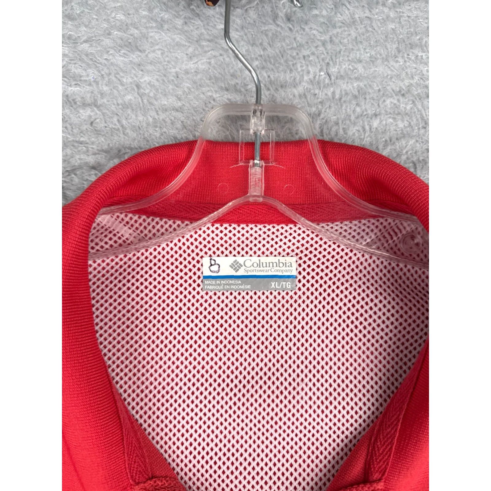 Vintage Columbia Polo Shirt Mens XL Red Golf Sports 100% Polyester Short Sleeve Regular Vented Moisture Wicking Breathable Button Collar Mens Size US XL / EU 56 / 4 - 7 Thumbnail