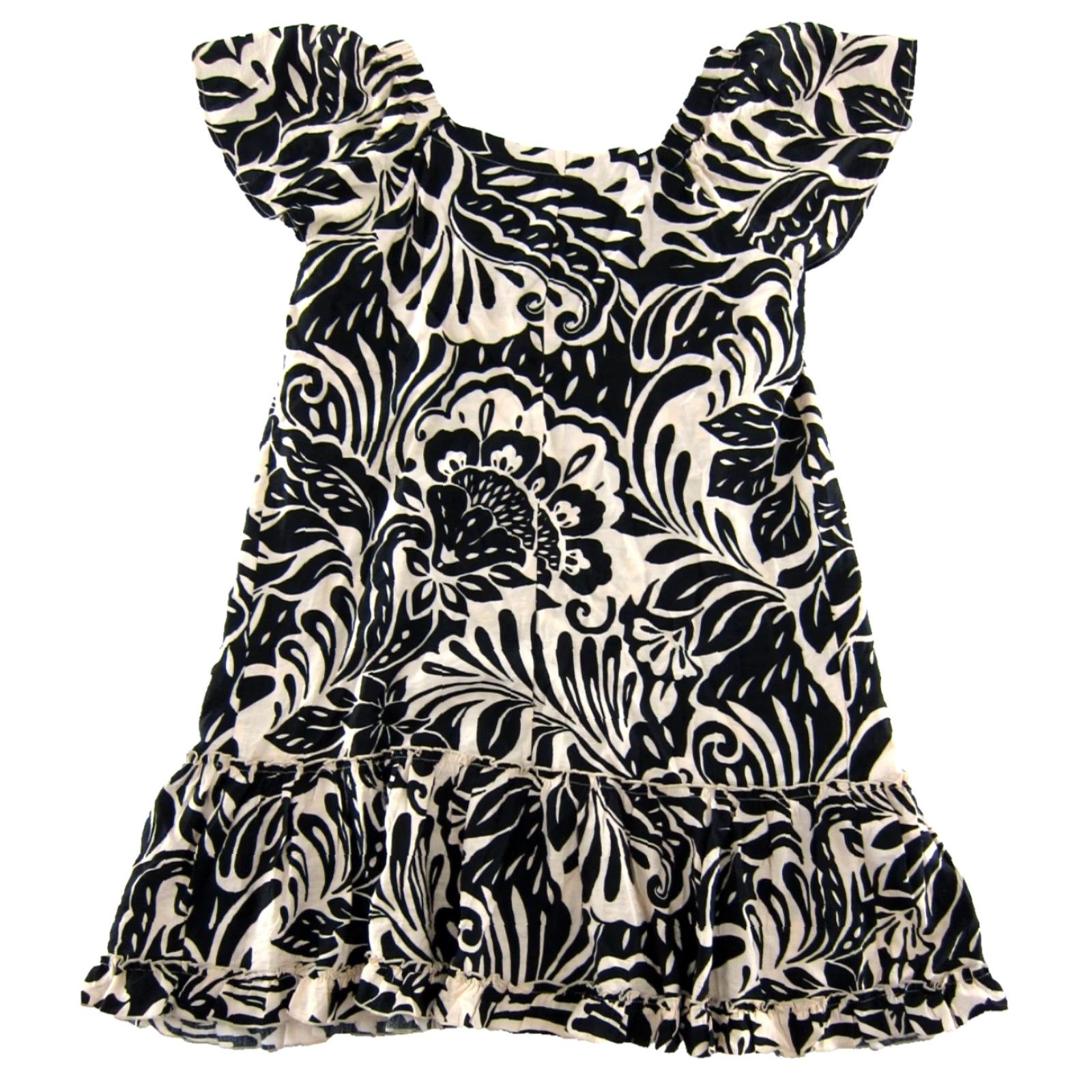Vintage Robbie Bee Floral Off Shoulder Cap Sleeve Midi Sun Dress L Black Ivory Rayon Nylon Maxi Sundress Womens Size L / US 10 / IT 46 - 2 Thumbnail