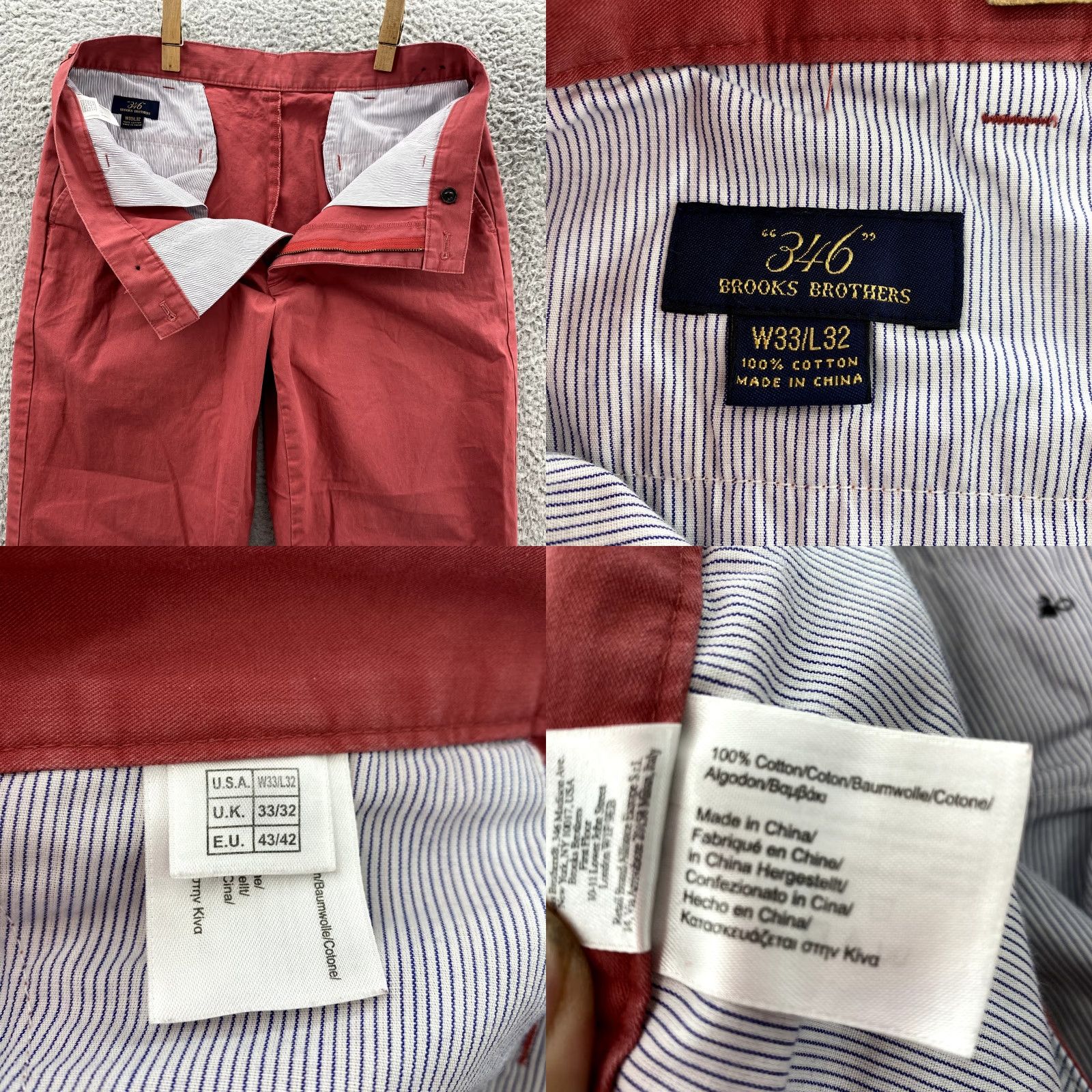 Brooks Brothers VINTAGE Brooks Brothers 346 Chino Pant Men 32x30 Red Flat Front Casual Preppy Yacht 90s Mens Size US 32 / EU 48 - 8 Thumbnail