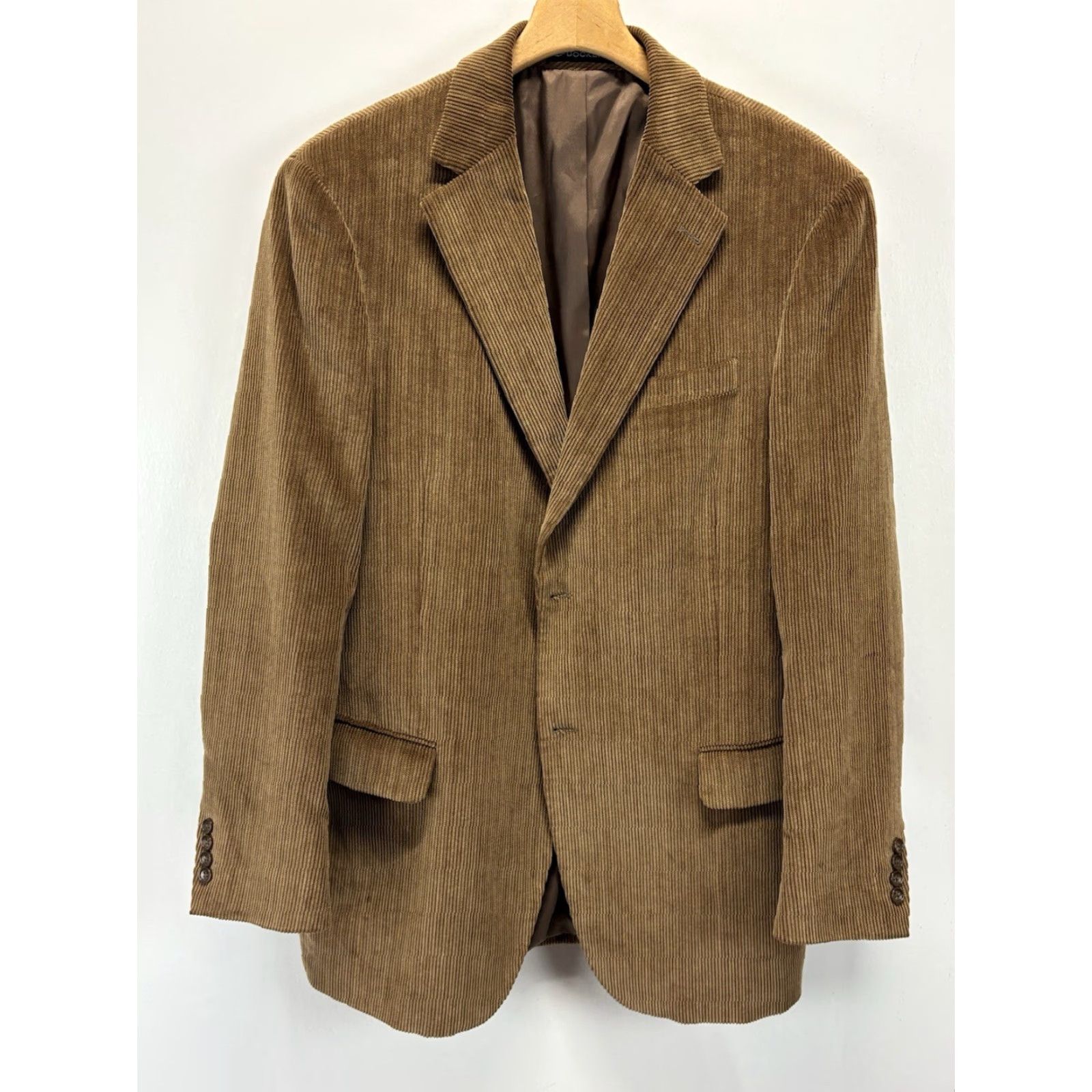 Dockers DOCKERS CORDUROY BLAZER JACKET Sz 42L Men’s Brown Academia Sport Coat Blazer Jacket Notch Lapel Classic Sports Fall Spring Winter Long Size 42L - 6 Thumbnail
