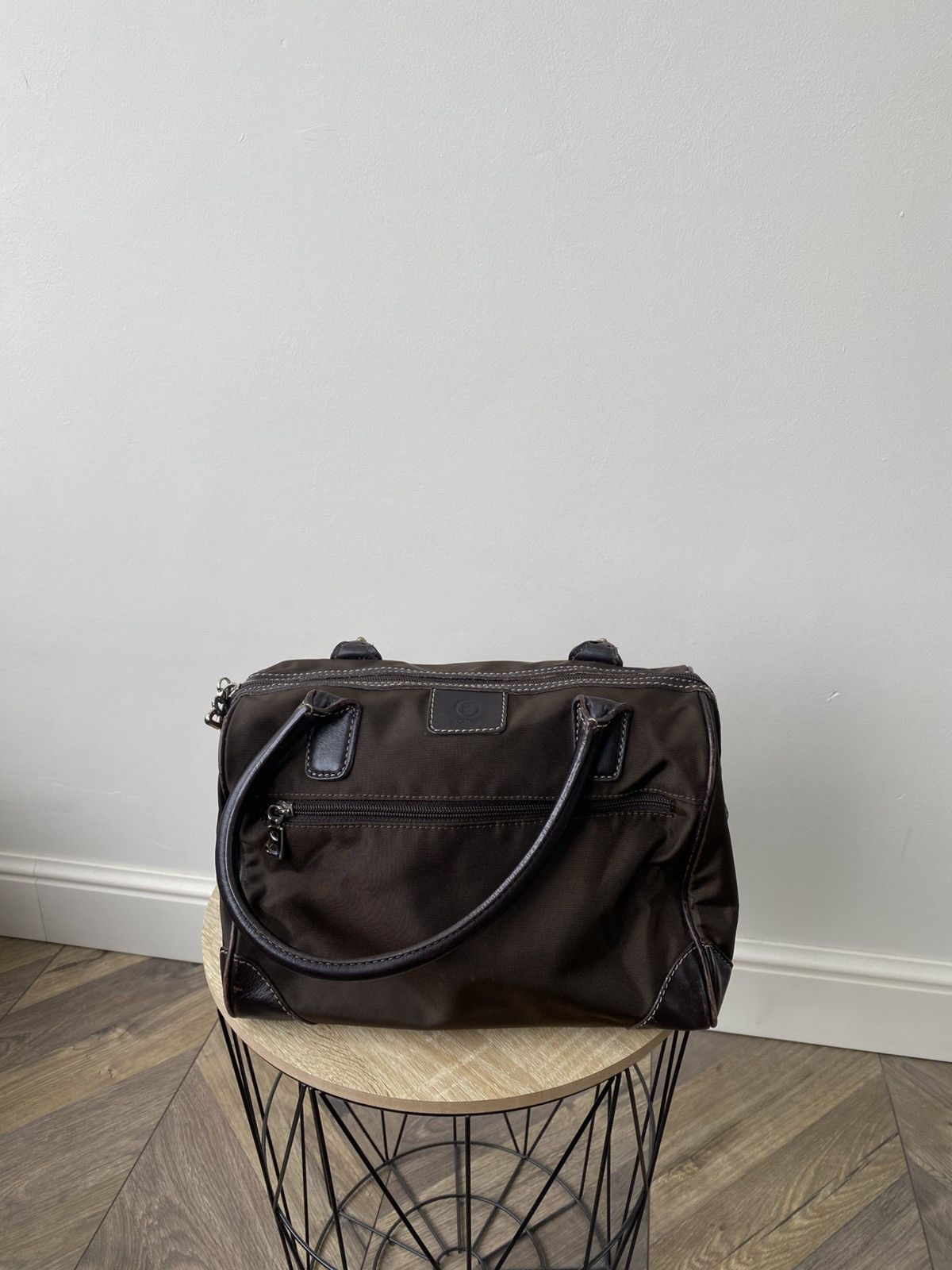 Bogner Vintage Brown Chocolate Nylon/Leather Tote Handbag Bogner Size ONE SIZE - 1 Thumbnail