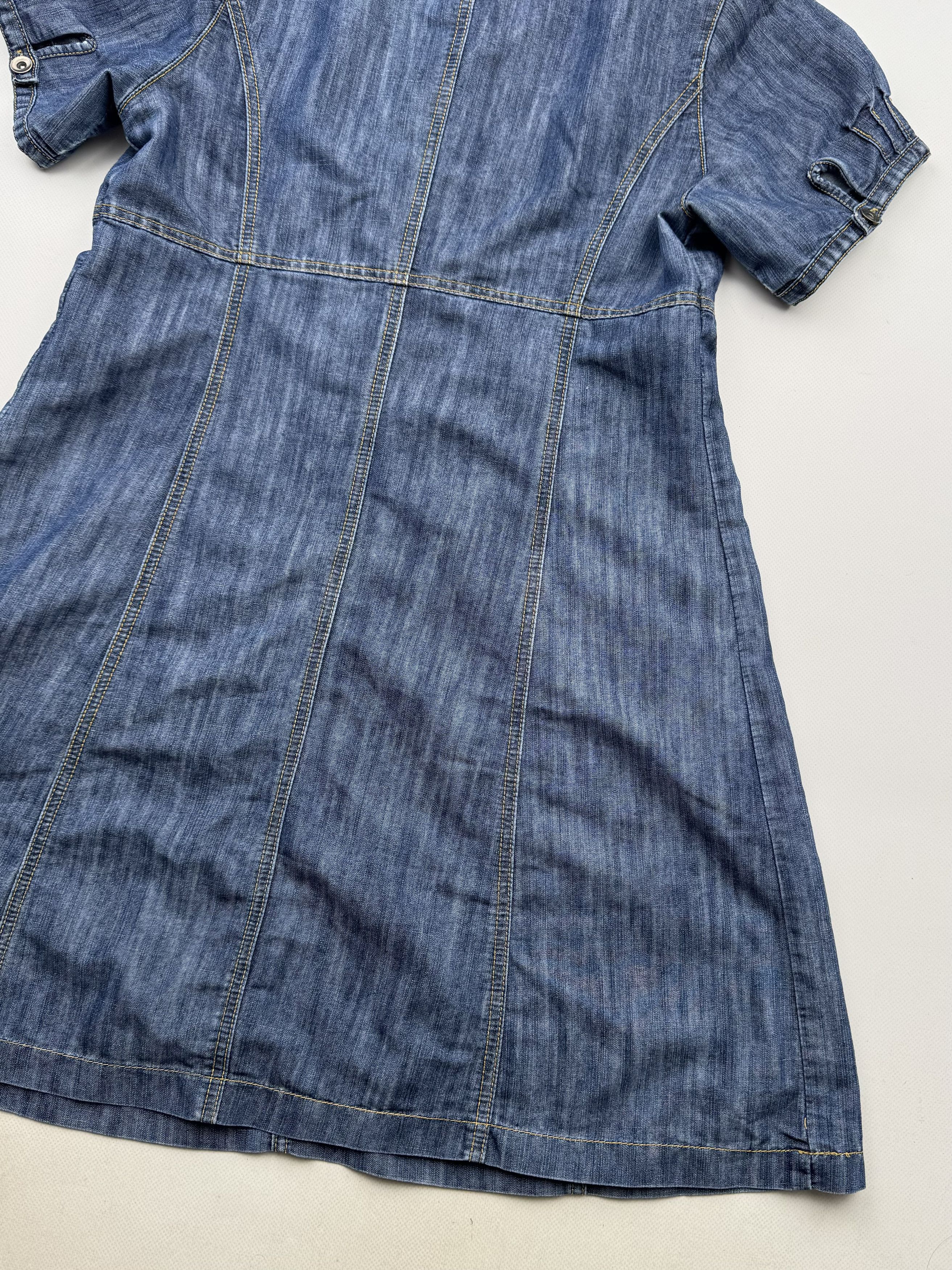 Vintage 00's Flared Denim Dress B347(V452)E2 Size M / US 6-8 / IT 42-44 - 9 Thumbnail