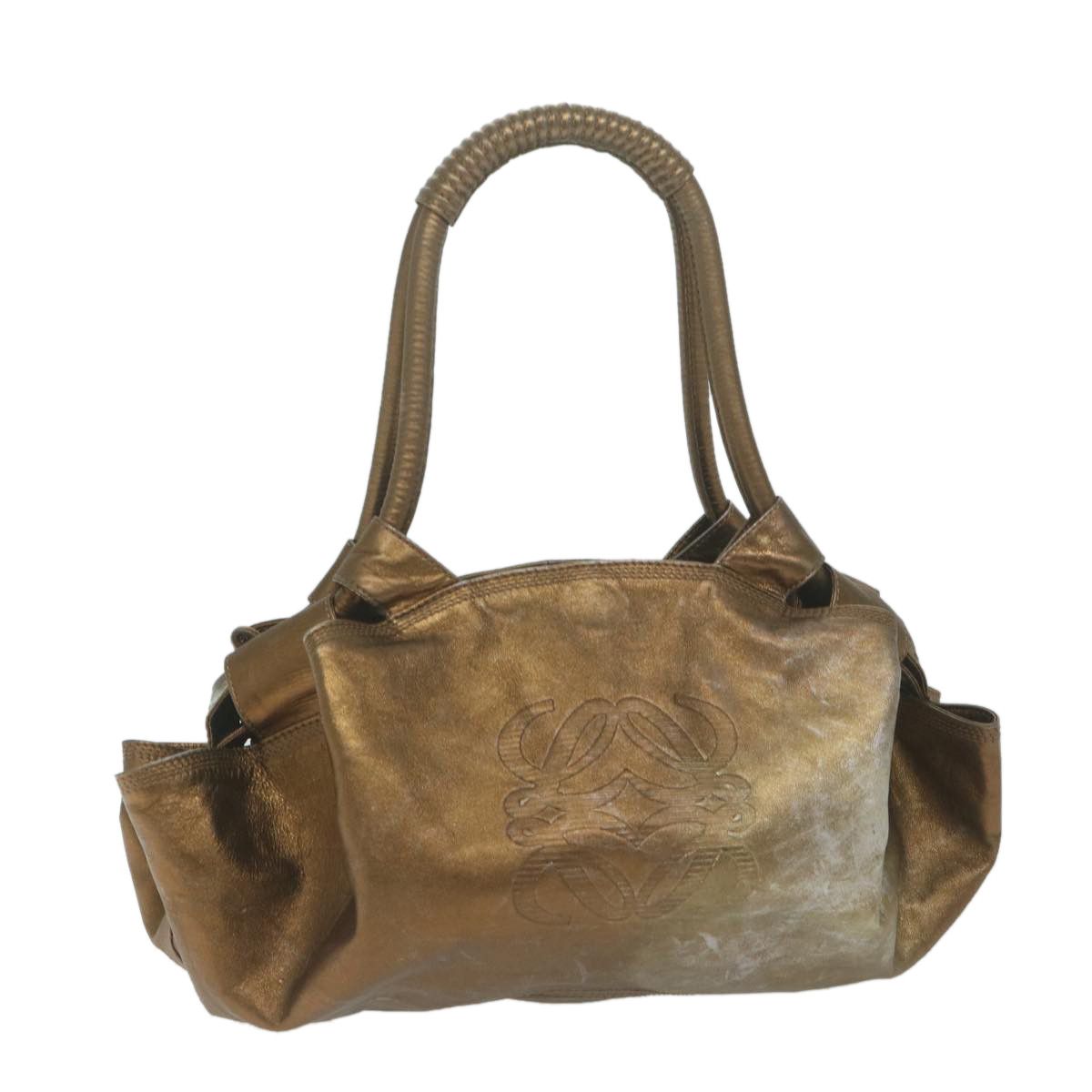image of Loewe Hand Bag Leather Gold Tone Auth Bs11773, Women's