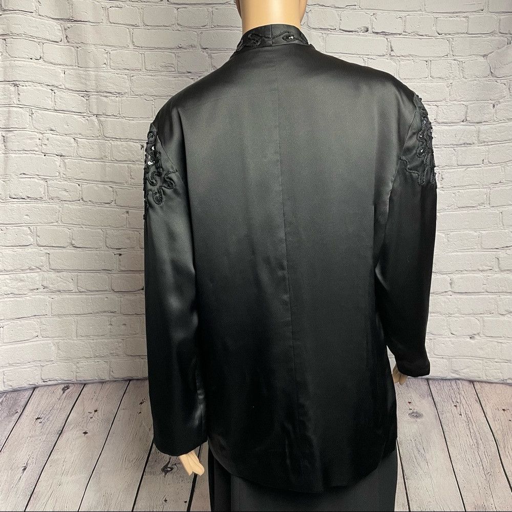 Other Vintage AZAD Silk Jacket Embroidered Black Size 12 Size XL / US 12-14 / IT 48-50 - 4 Thumbnail